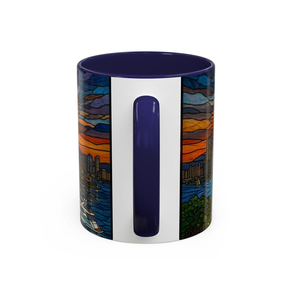 Shanghai Harbor Stained-Glass Sunset Coffee Mug (11/15oz)