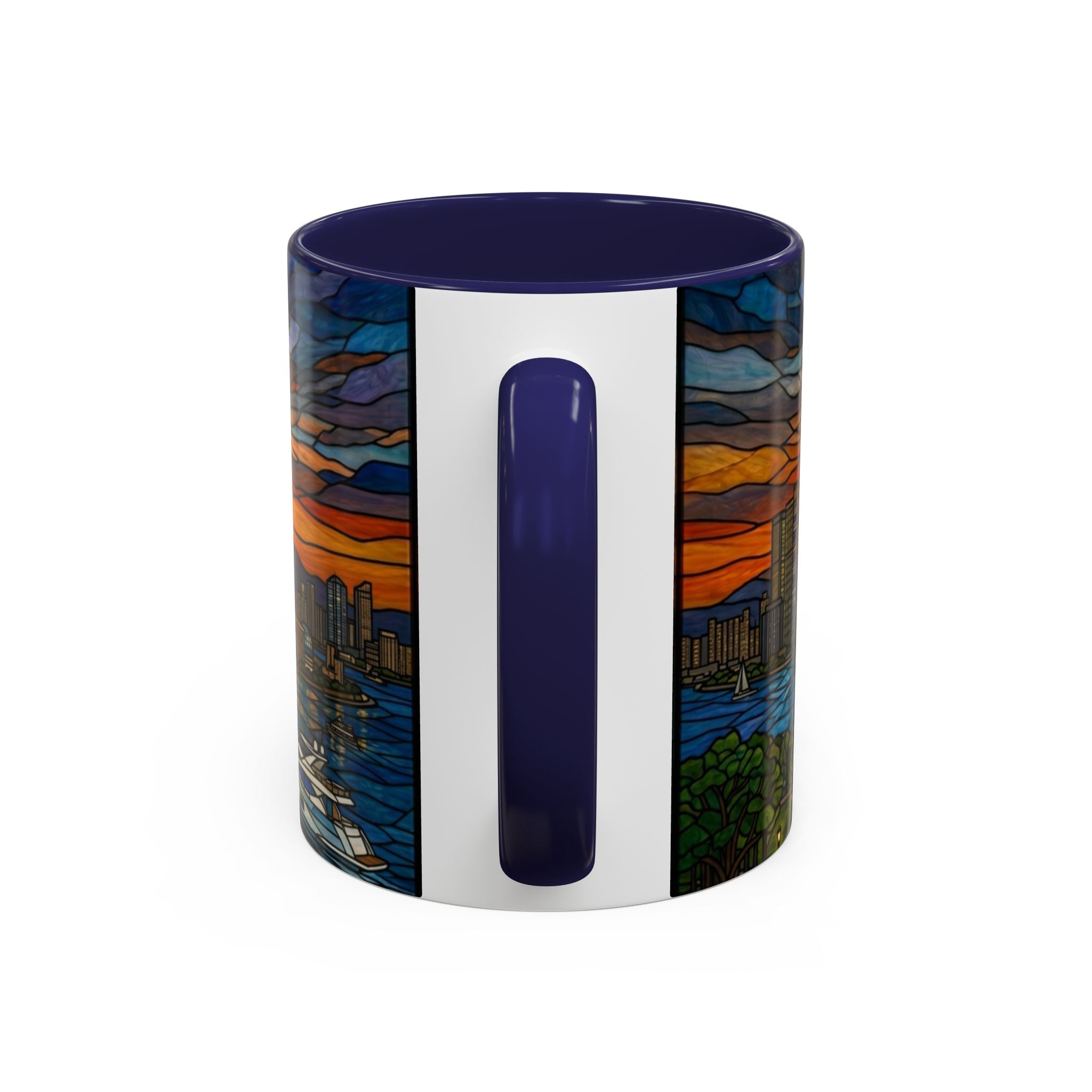 Shanghai Harbor Stained-Glass Sunset Coffee Mug (11/15oz)