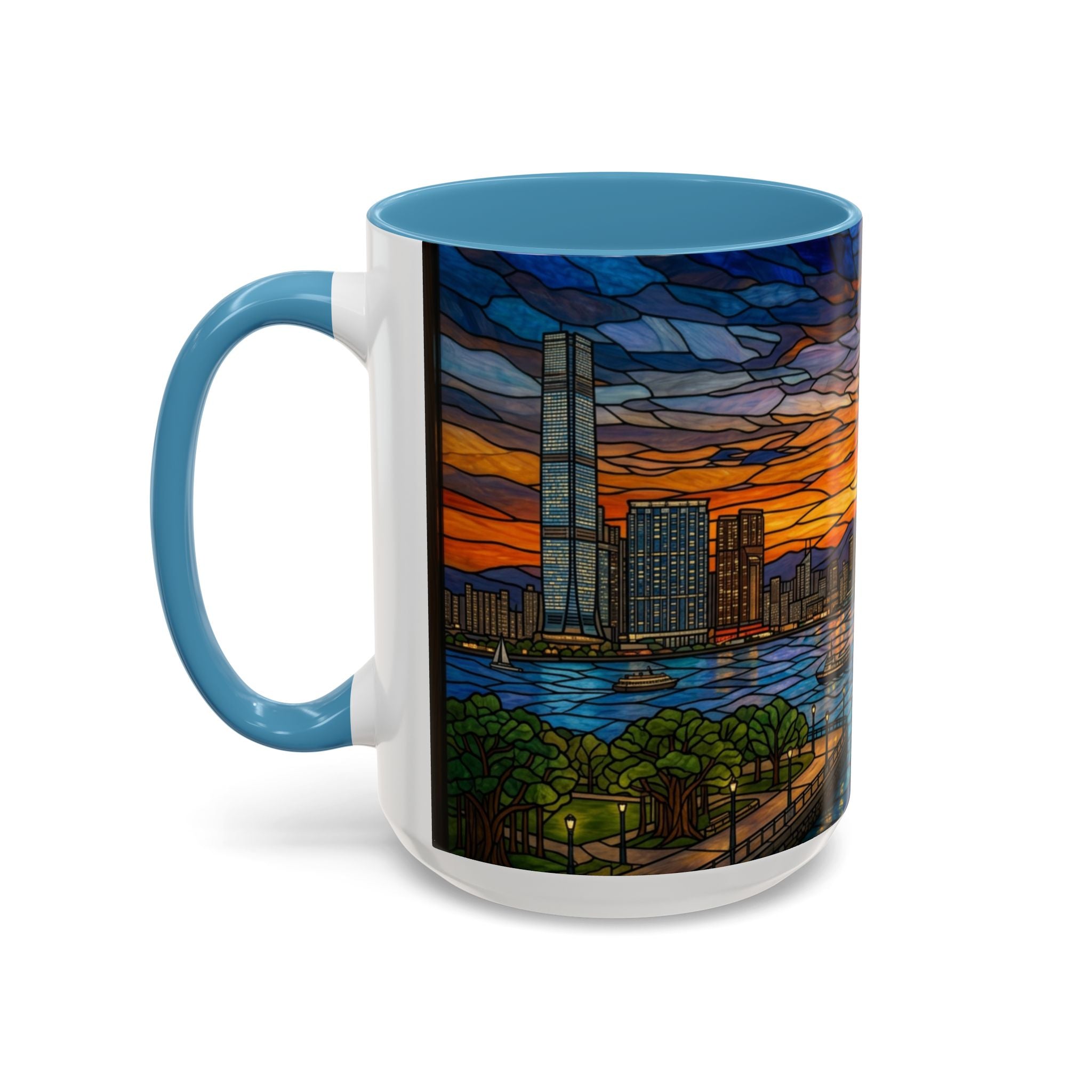 Hong Kong Sky Line Stained-Glass Coffee Mug (11/15oz)