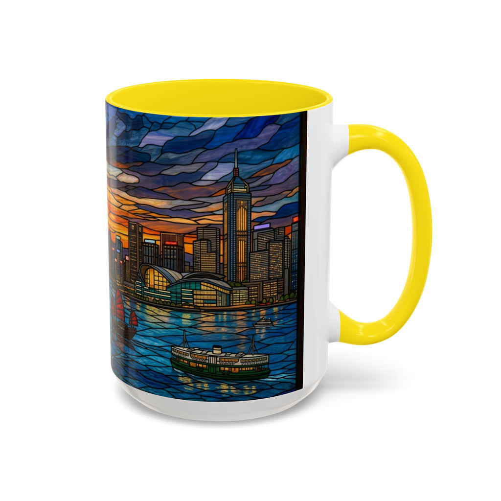 Hong Kong Sky Line Stained-Glass Coffee Mug (11/15oz)