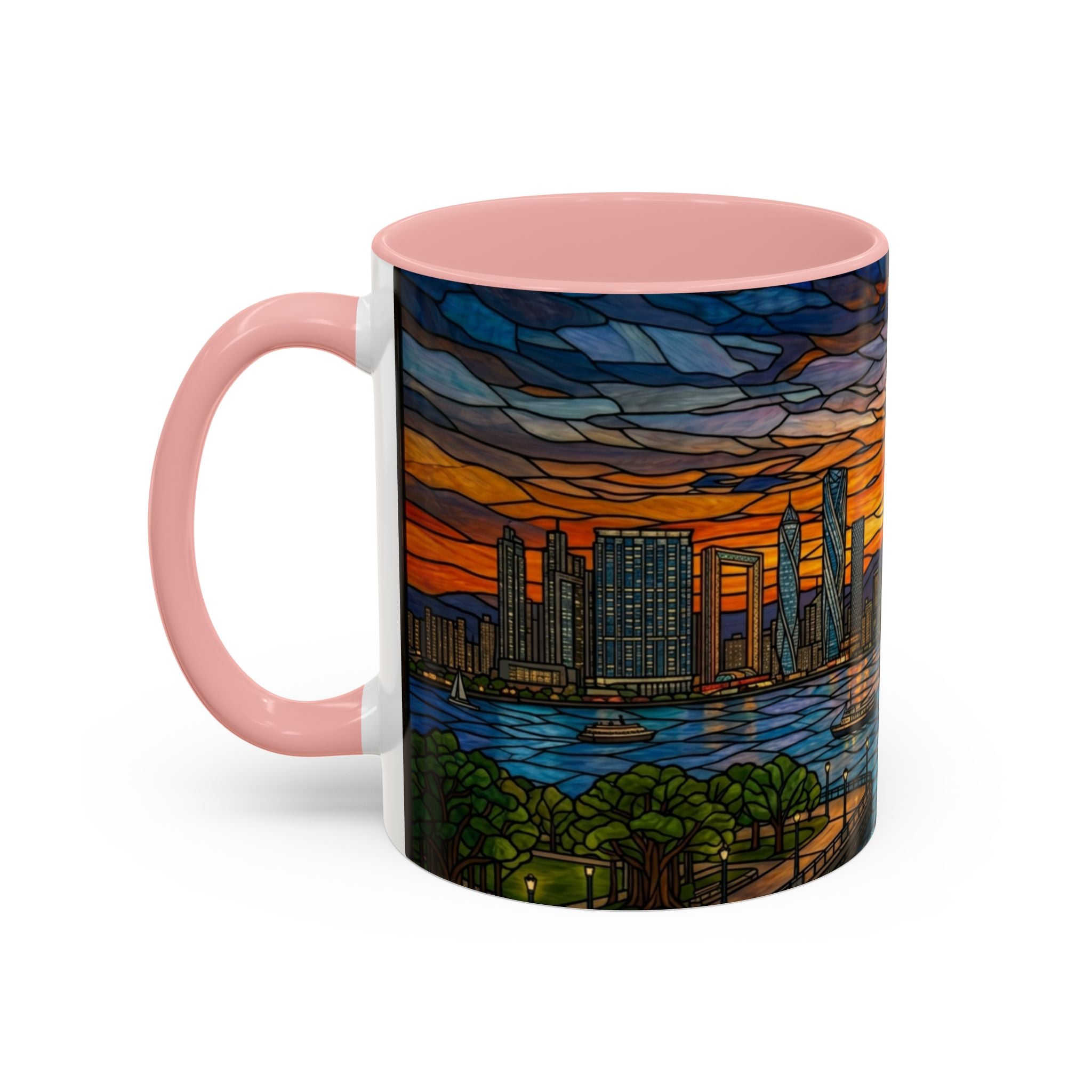 Dubai Skyline Stained Glass Accent Coffee Mug (11/15oz)
