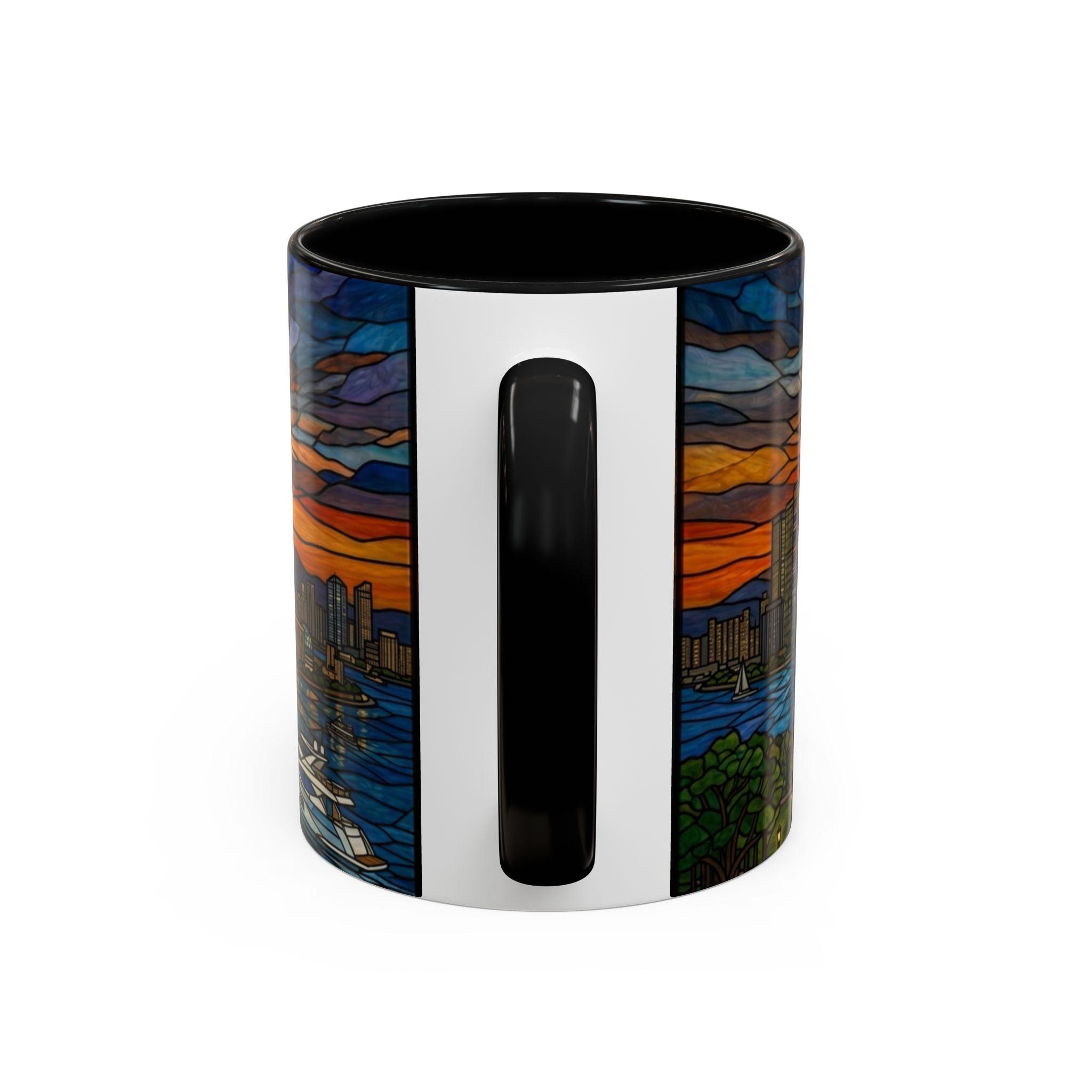 Shanghai Harbor Stained-Glass Sunset Coffee Mug (11/15oz)