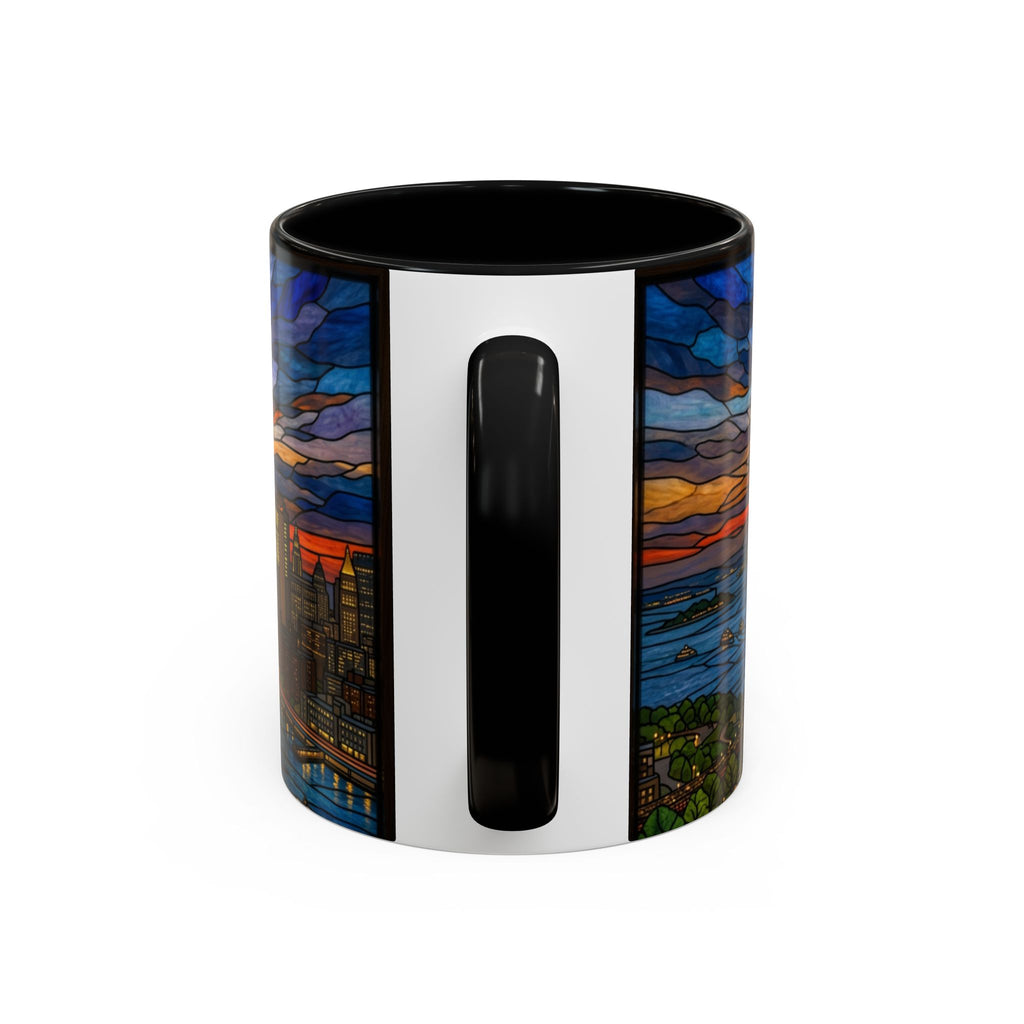 NYC Stained Glass Skyline Accent Coffee Mug – 11/15 oz
