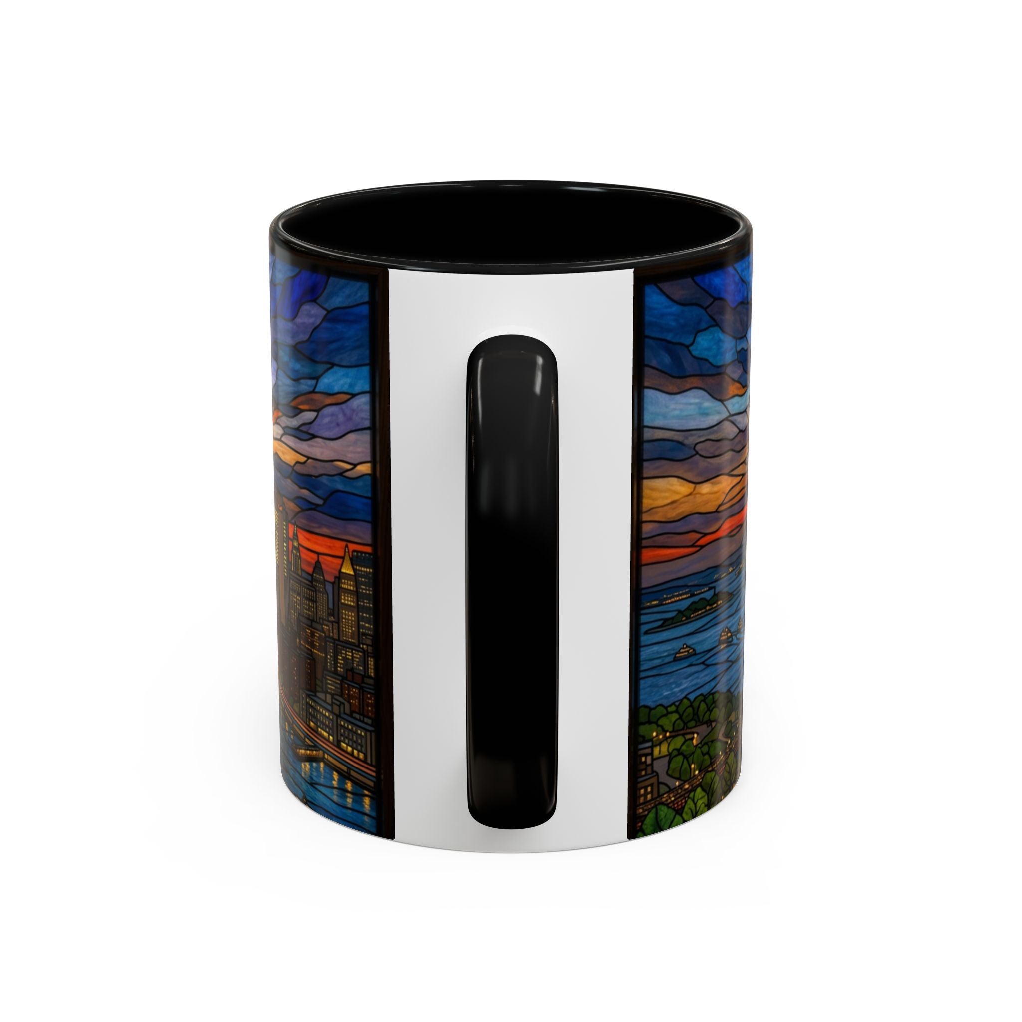 NYC Stained Glass Skyline Accent Coffee Mug – 11/15 oz