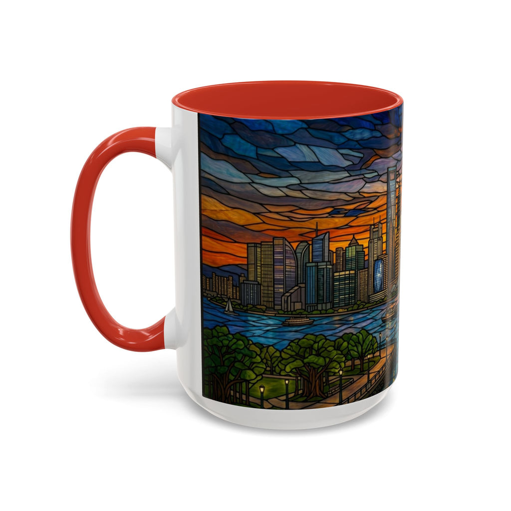 Shanghai Harbor Stained-Glass Sunset Coffee Mug (11/15oz)