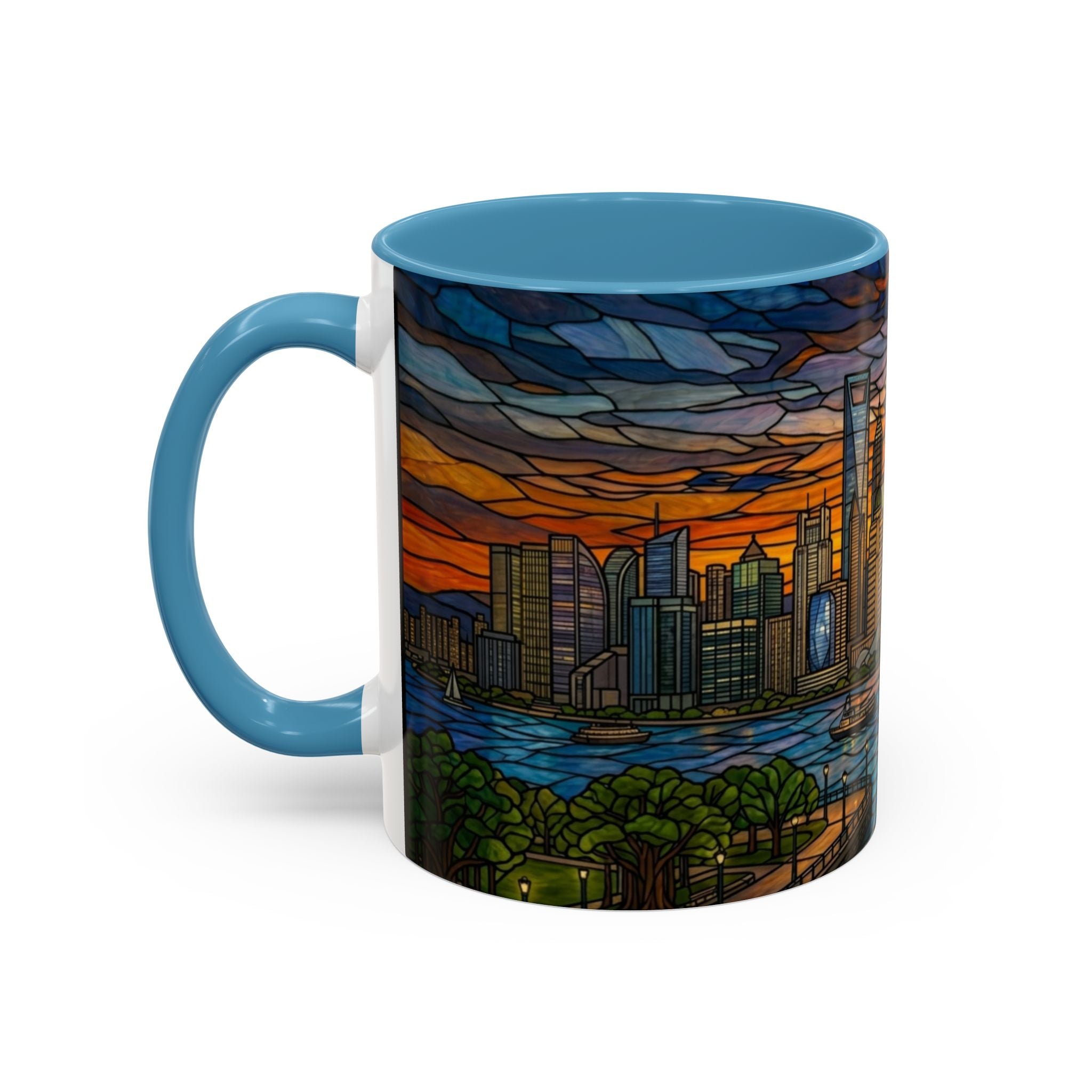 Shanghai Harbor Stained-Glass Sunset Coffee Mug (11/15oz)