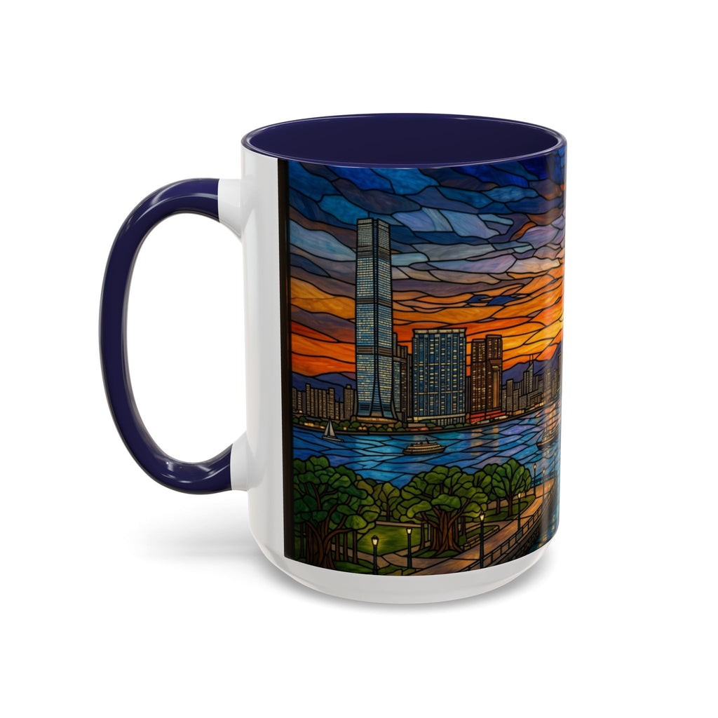 Hong Kong Sky Line Stained-Glass Coffee Mug (11/15oz)