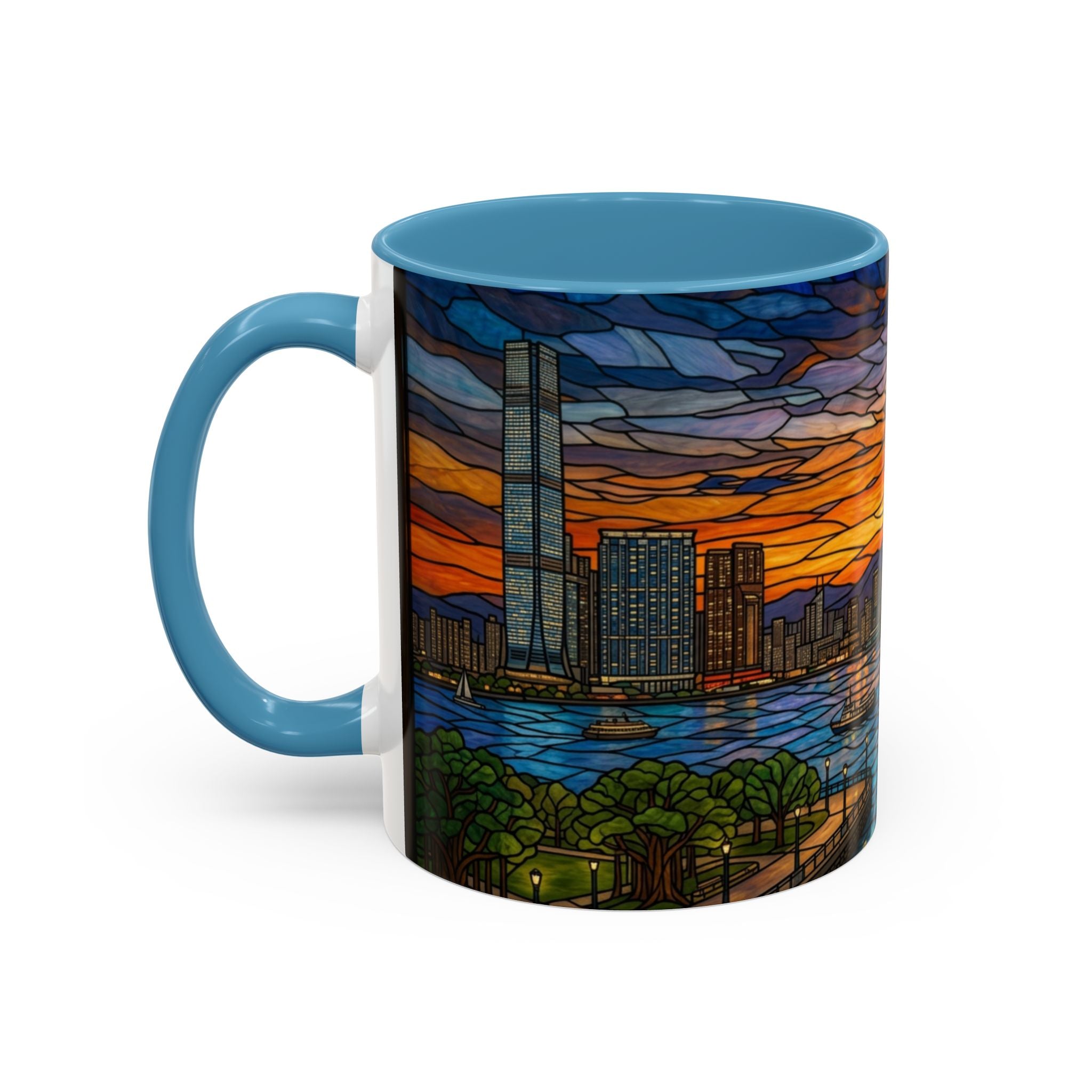 Hong Kong Sky Line Stained-Glass Coffee Mug (11/15oz)