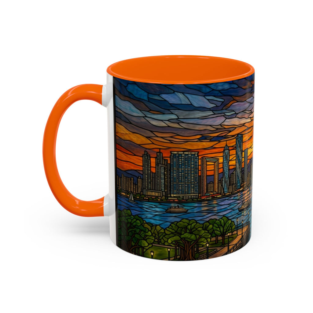 Dubai Skyline Stained Glass Accent Coffee Mug (11/15oz)