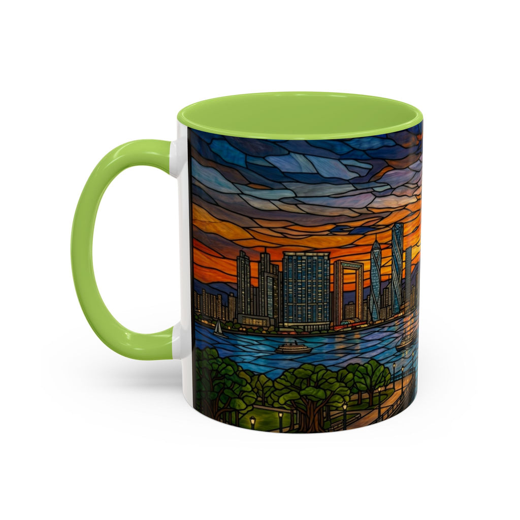 Dubai Skyline Stained Glass Accent Coffee Mug (11/15oz)