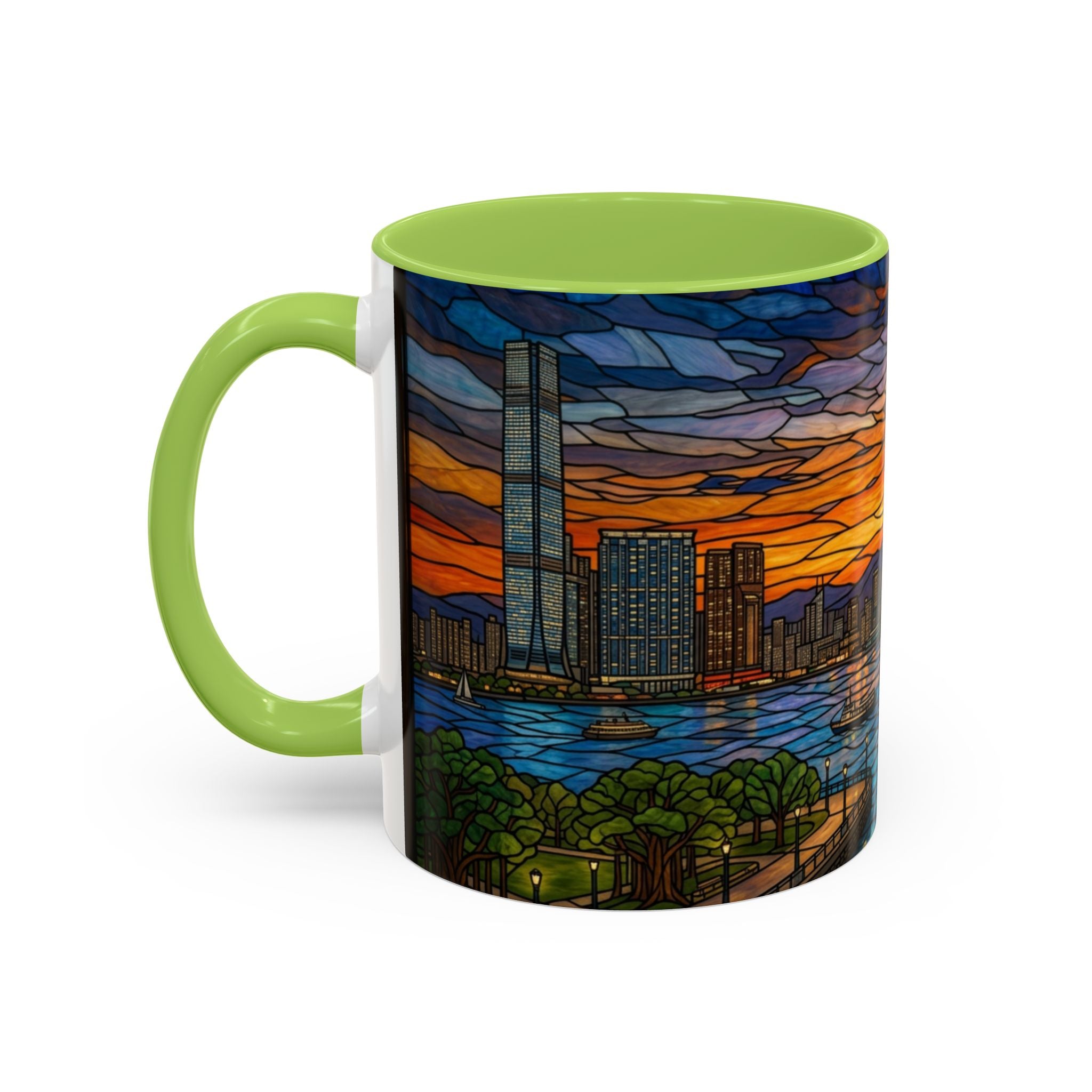 Hong Kong Sky Line Stained-Glass Coffee Mug (11/15oz)