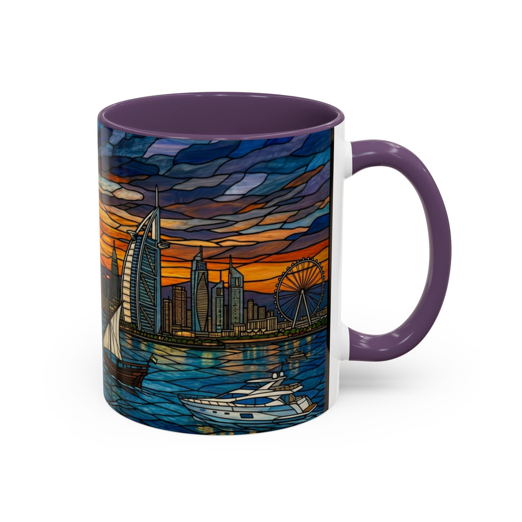 Dubai Skyline Stained Glass Accent Coffee Mug (11/15oz)