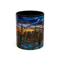 NYC Stained Glass Skyline Accent Coffee Mug – 11/15 oz