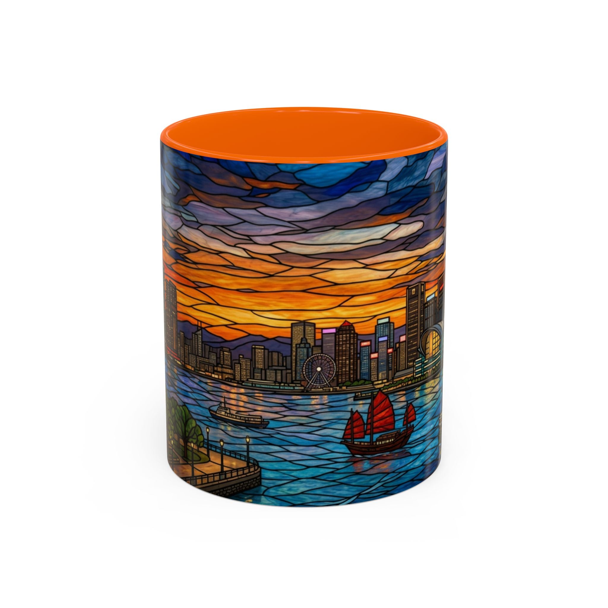 Hong Kong Sky Line Stained-Glass Coffee Mug (11/15oz)