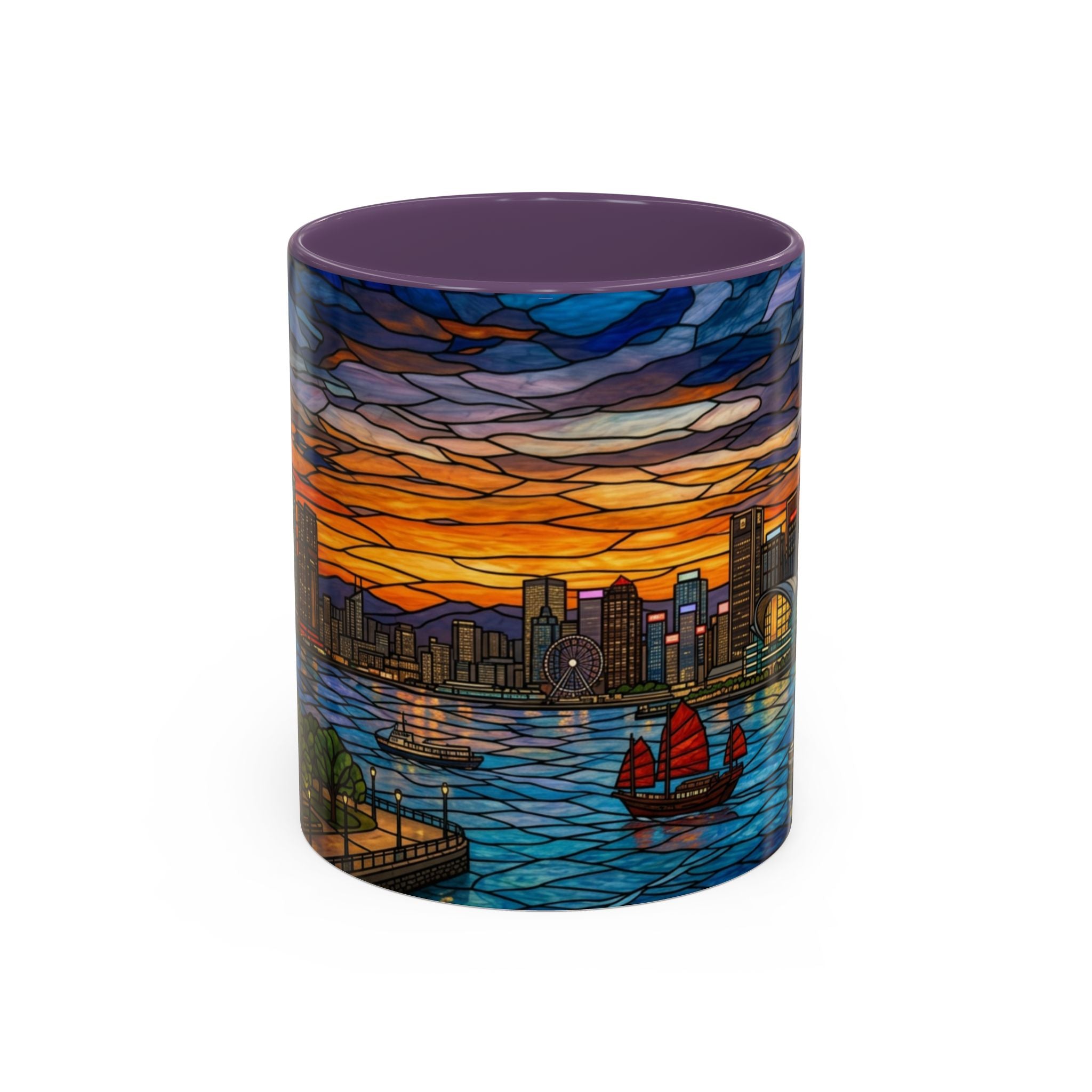 Hong Kong Sky Line Stained-Glass Coffee Mug (11/15oz)