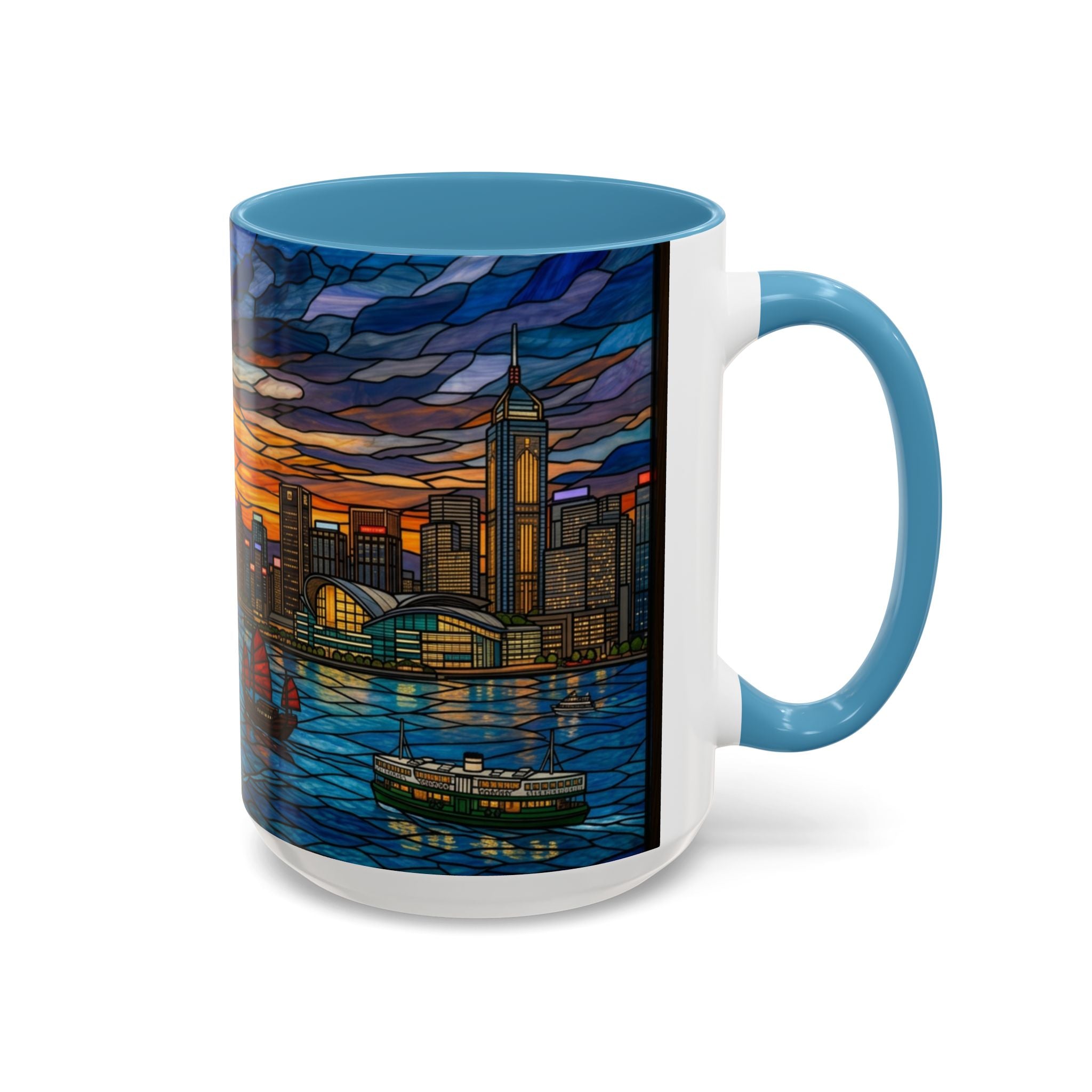 Hong Kong Sky Line Stained-Glass Coffee Mug (11/15oz)