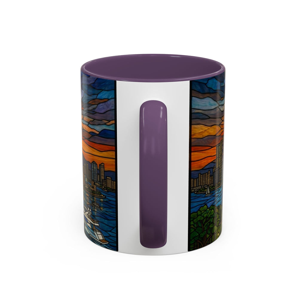 Shanghai Harbor Stained-Glass Sunset Coffee Mug (11/15oz)