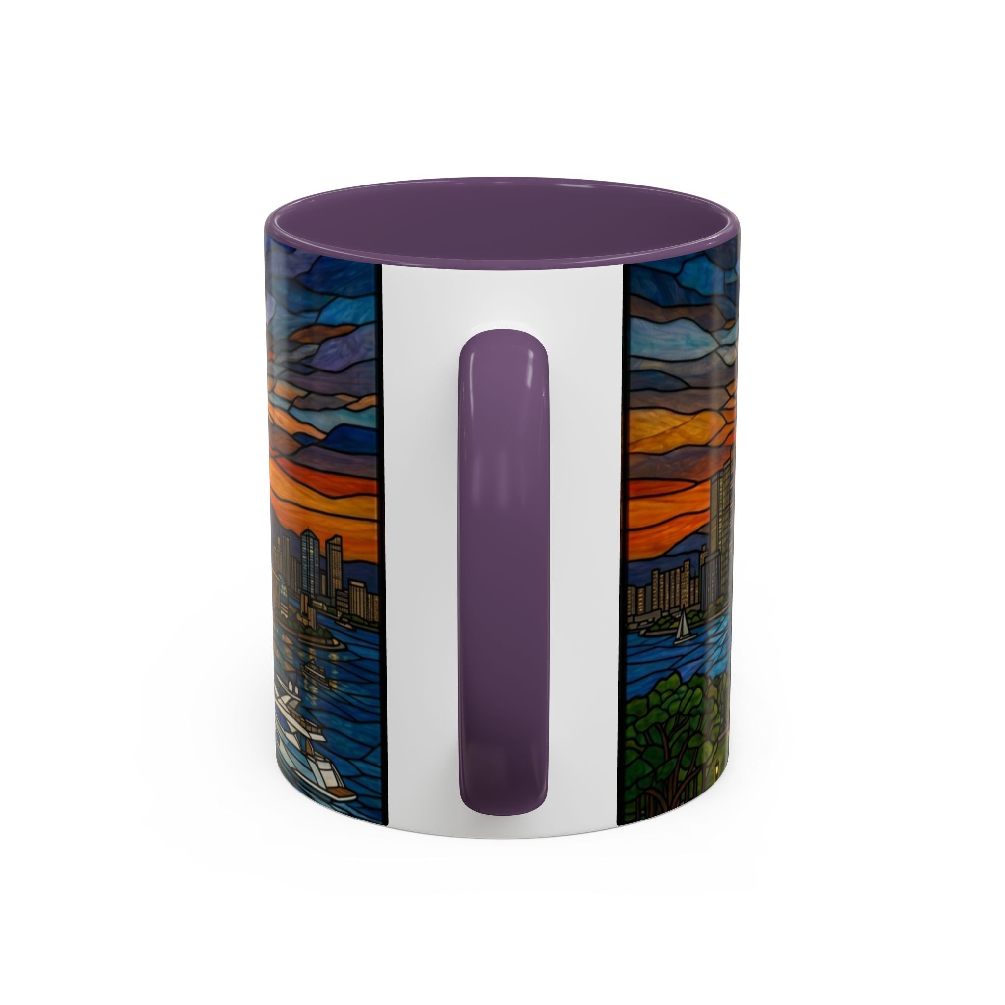Shanghai Harbor Stained-Glass Sunset Coffee Mug (11/15oz)