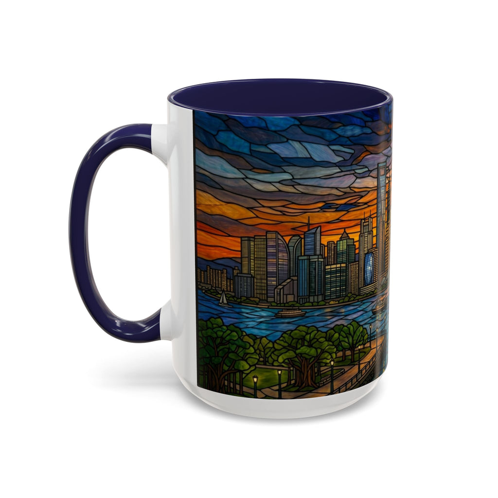 Shanghai Harbor Stained-Glass Sunset Coffee Mug (11/15oz)
