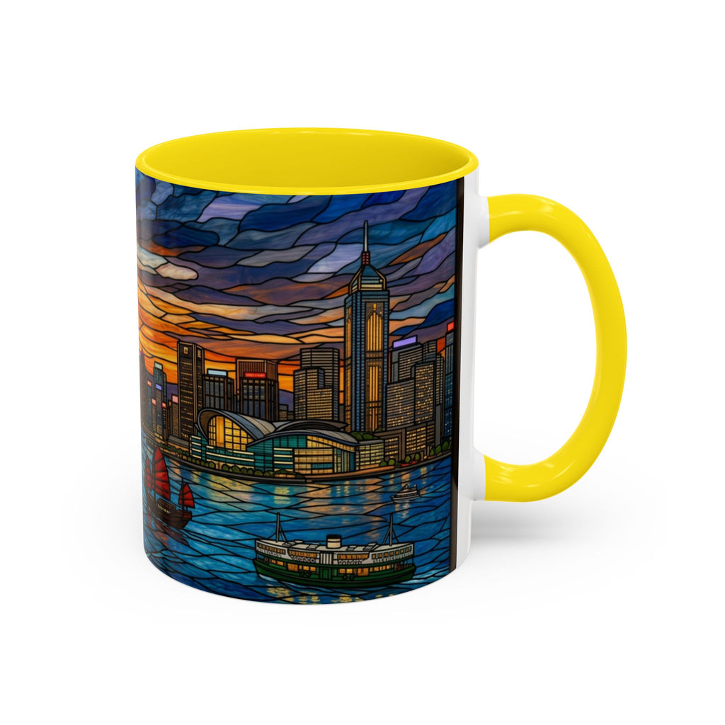 Hong Kong Sky Line Stained-Glass Coffee Mug (11/15oz)