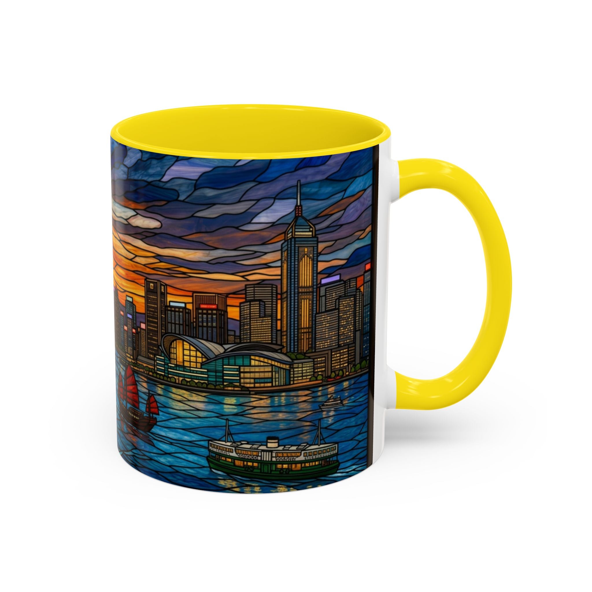 Hong Kong Sky Line Stained-Glass Coffee Mug (11/15oz)