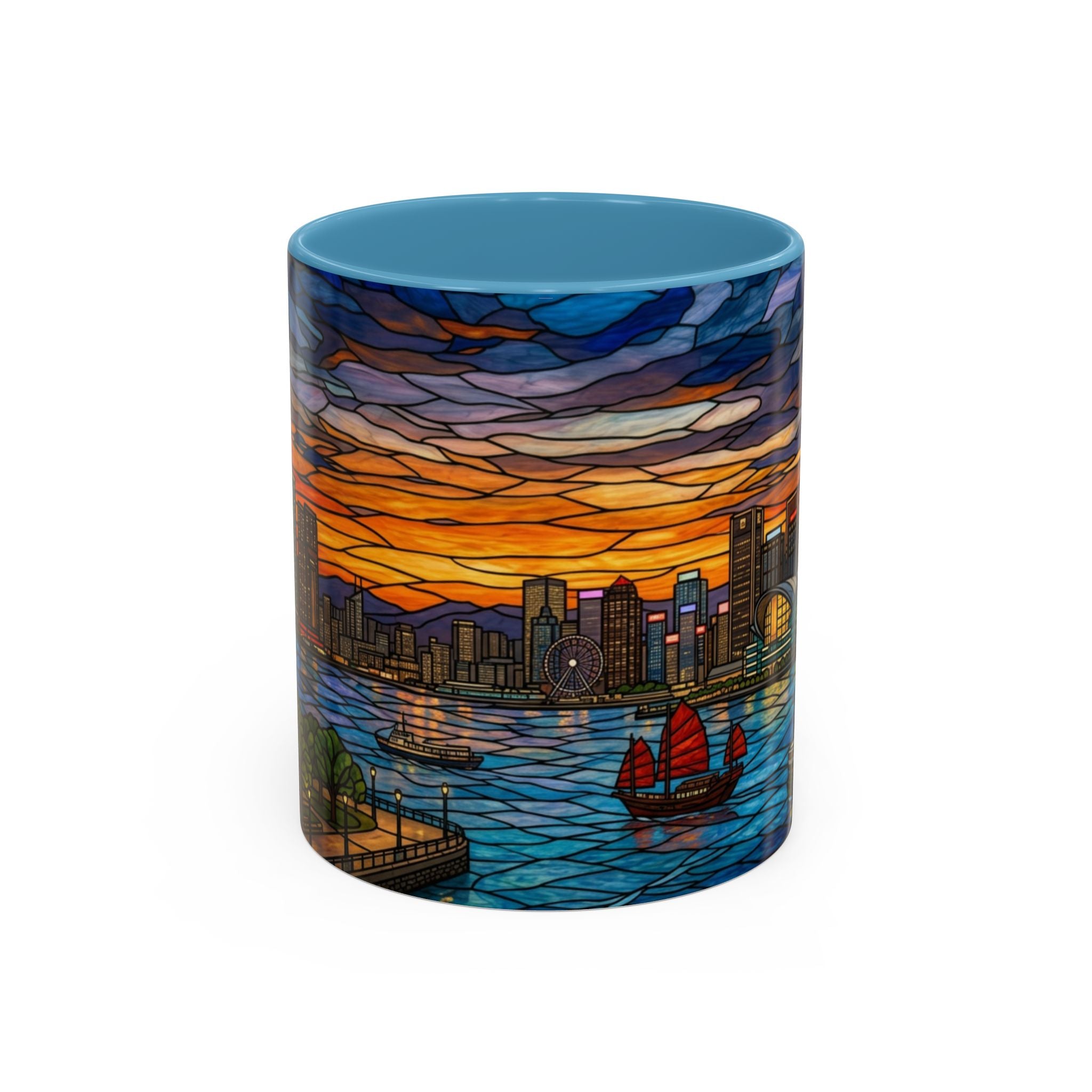 Hong Kong Sky Line Stained-Glass Coffee Mug (11/15oz)