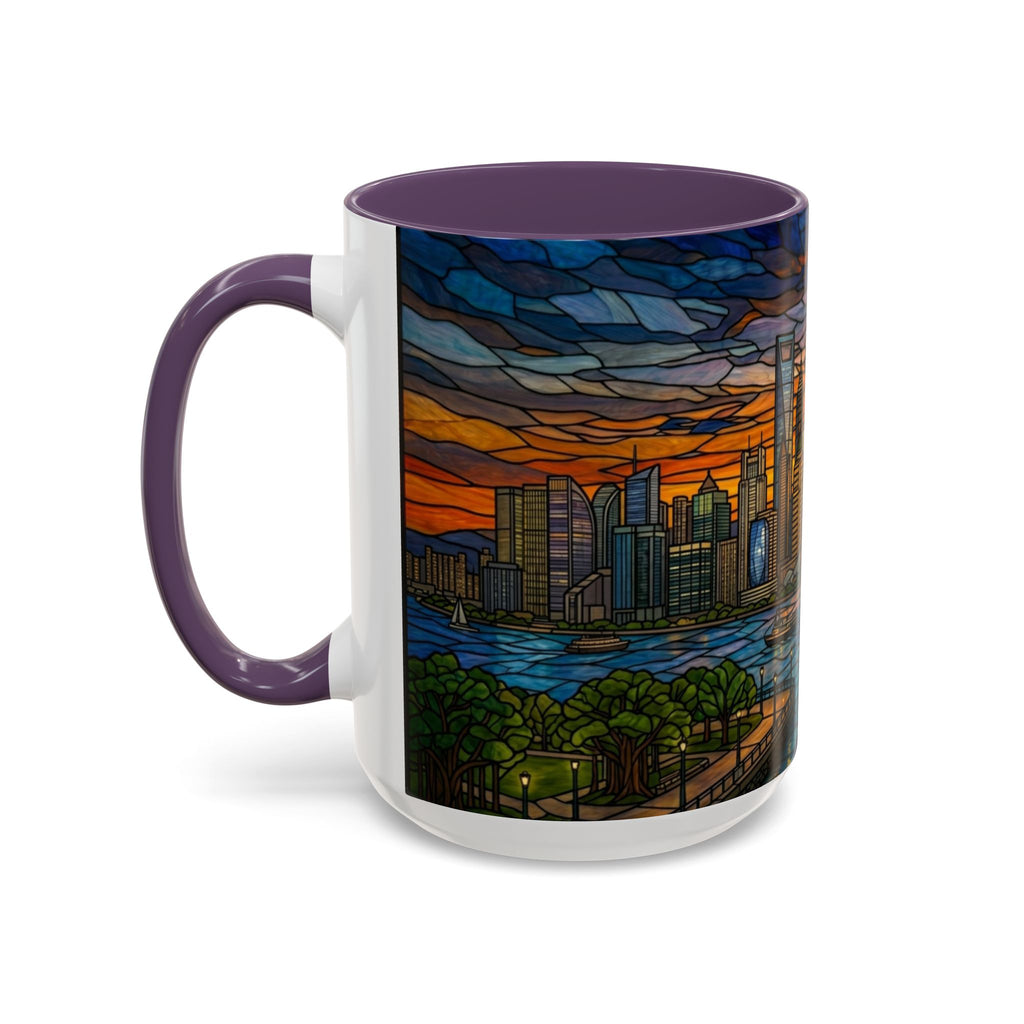 Shanghai Harbor Stained-Glass Sunset Coffee Mug (11/15oz)