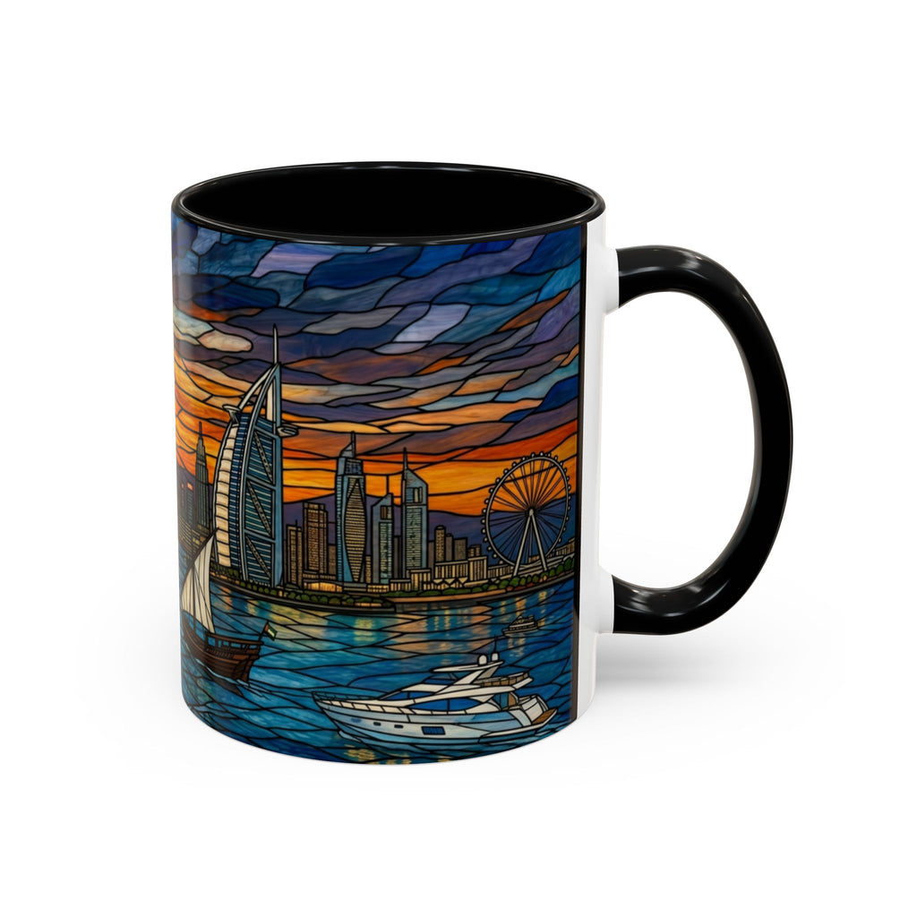 Dubai Skyline Stained Glass Accent Coffee Mug (11/15oz)