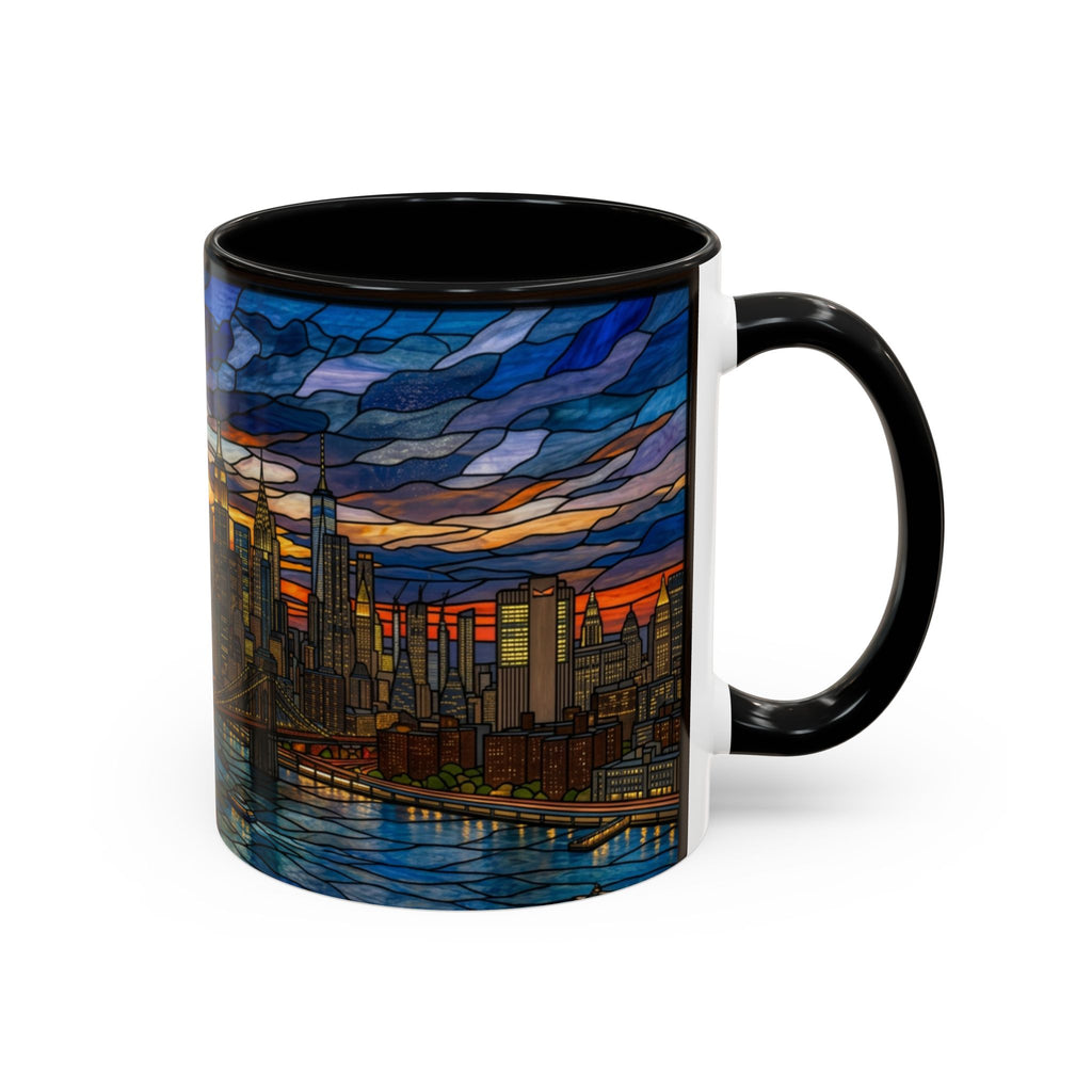 NYC Stained Glass Skyline Accent Coffee Mug – 11/15 oz