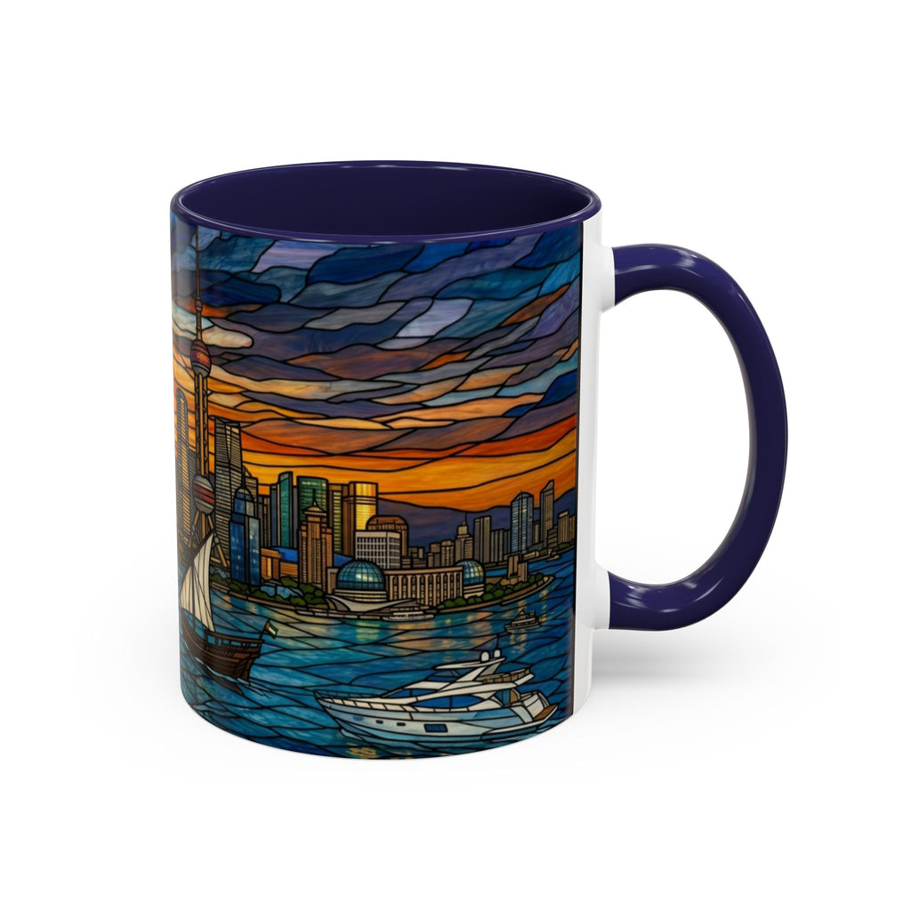 Shanghai Harbor Stained-Glass Sunset Coffee Mug (11/15oz)