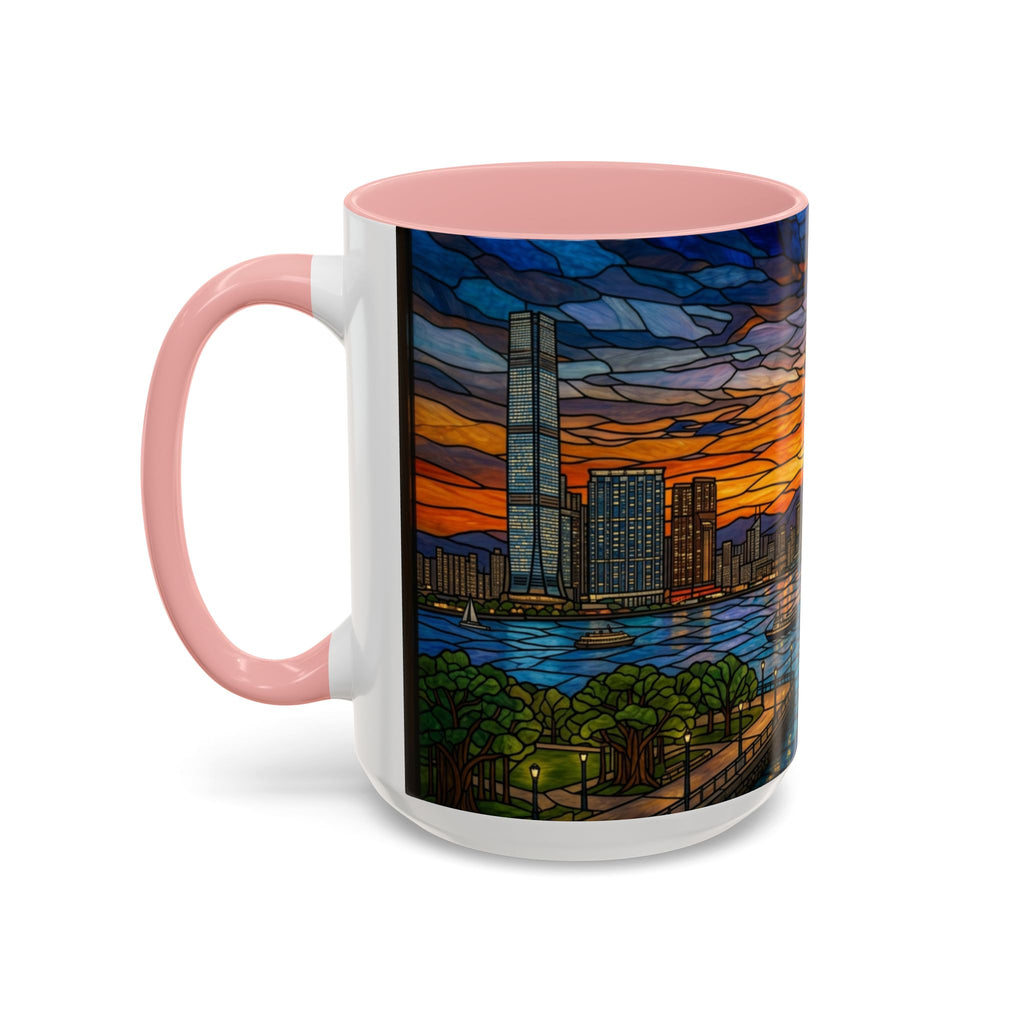 Hong Kong Sky Line Stained-Glass Coffee Mug (11/15oz)