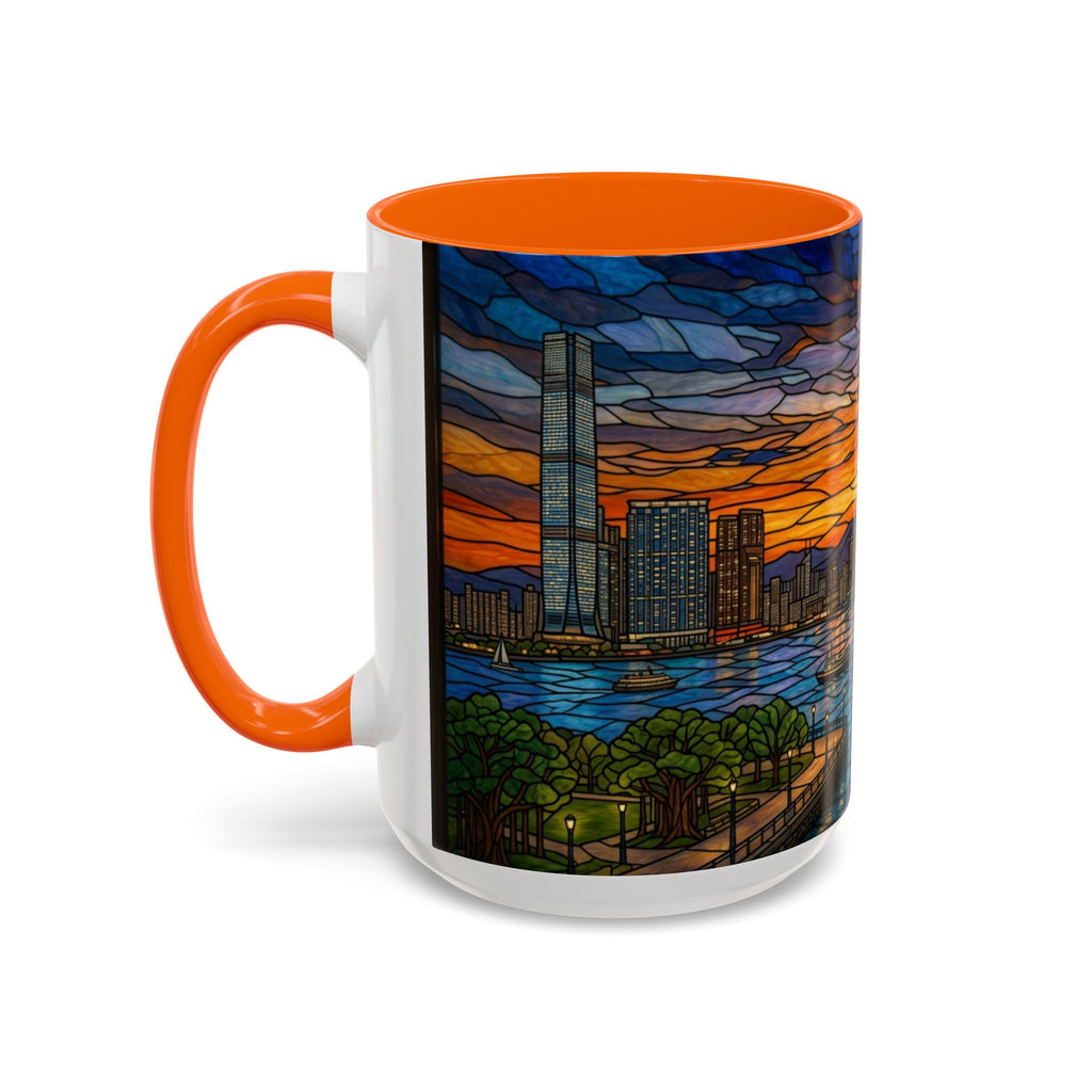 Hong Kong Sky Line Stained-Glass Coffee Mug (11/15oz)
