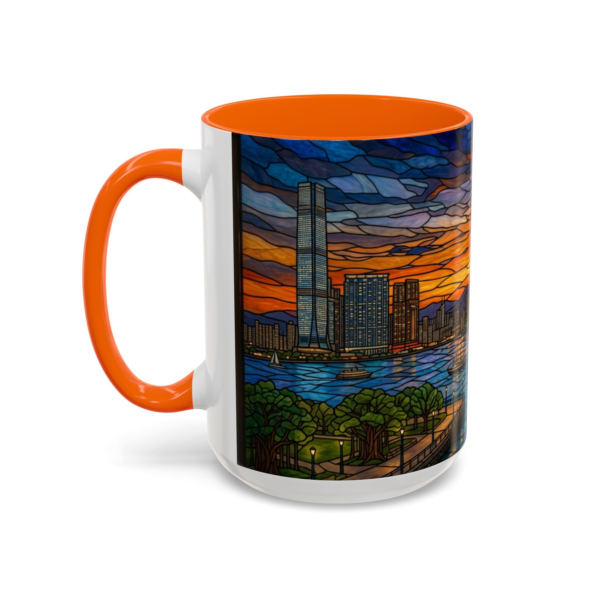 Hong Kong Sky Line Stained-Glass Coffee Mug (11/15oz)