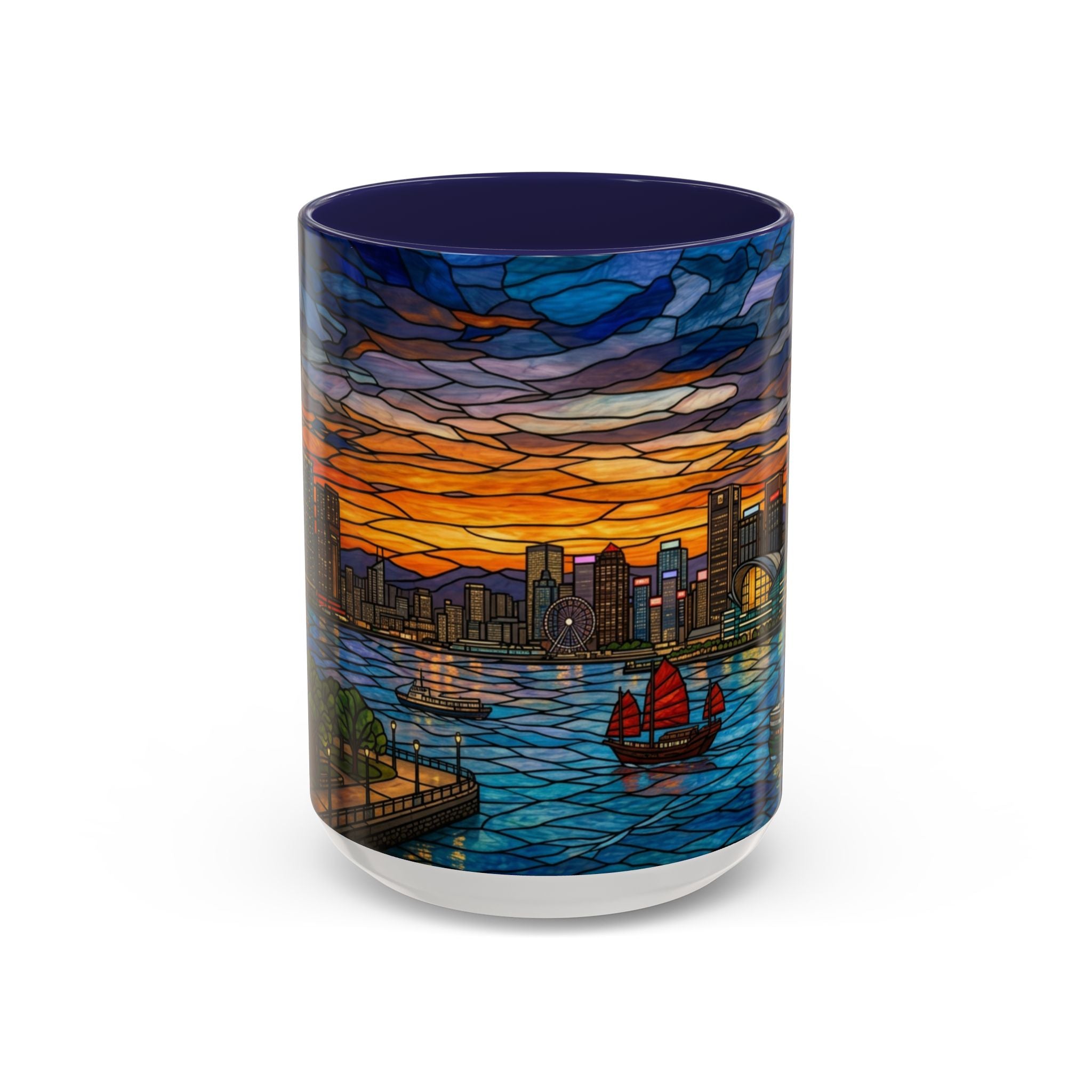 Hong Kong Sky Line Stained-Glass Coffee Mug (11/15oz)