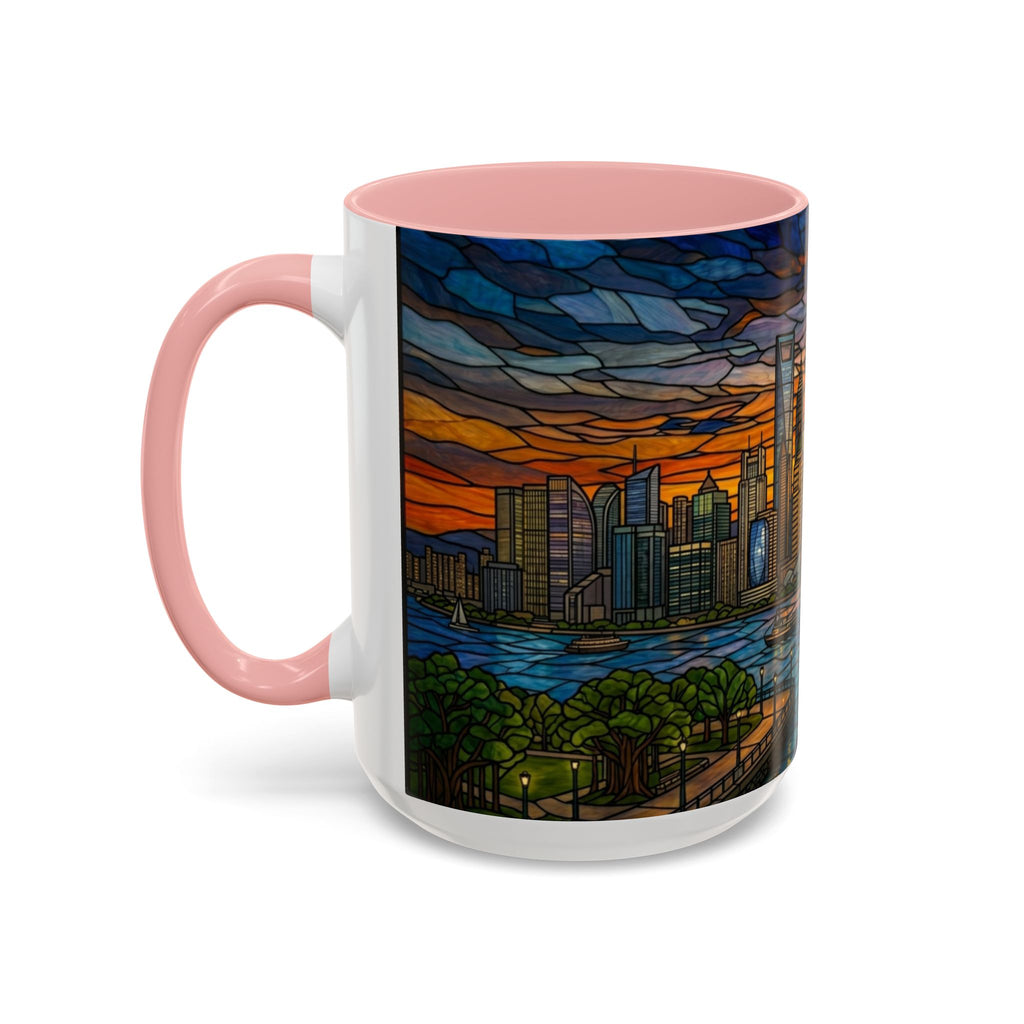 Shanghai Harbor Stained-Glass Sunset Coffee Mug (11/15oz)