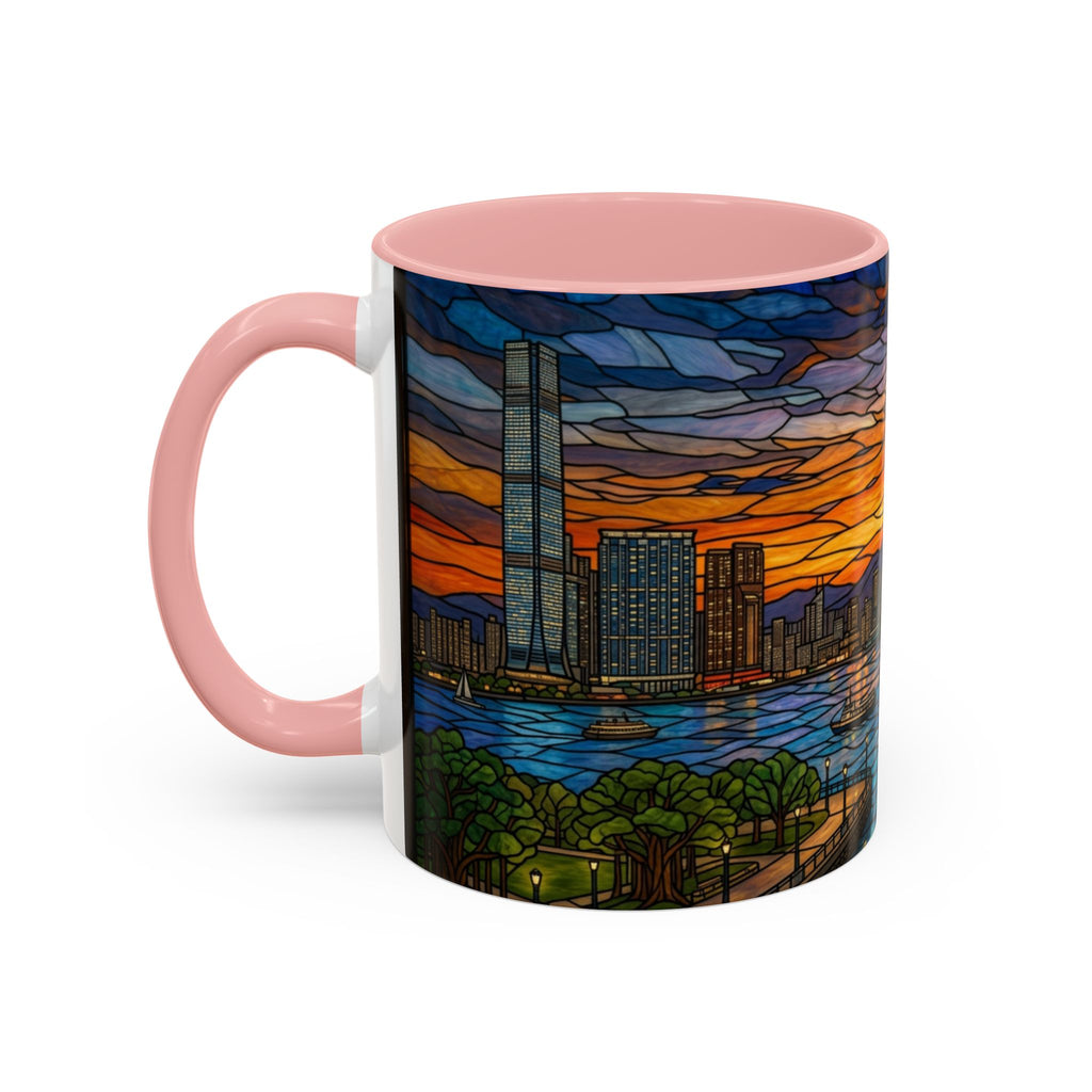 Hong Kong Sky Line Stained-Glass Coffee Mug (11/15oz)