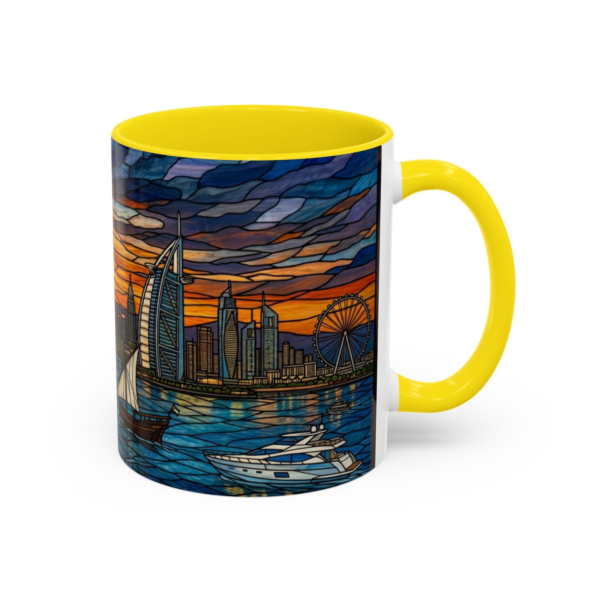 Dubai Skyline Stained Glass Accent Coffee Mug (11/15oz)