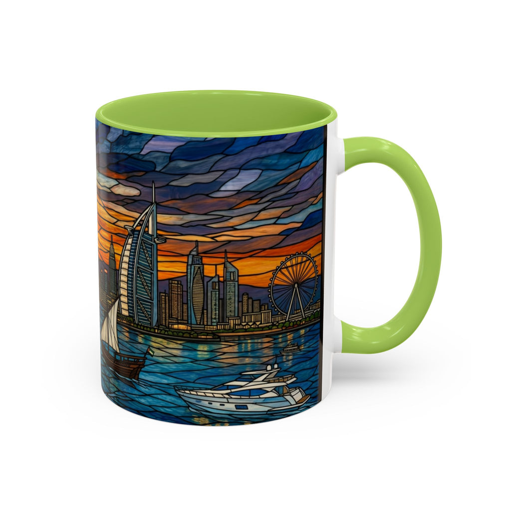 Dubai Skyline Stained Glass Accent Coffee Mug (11/15oz)