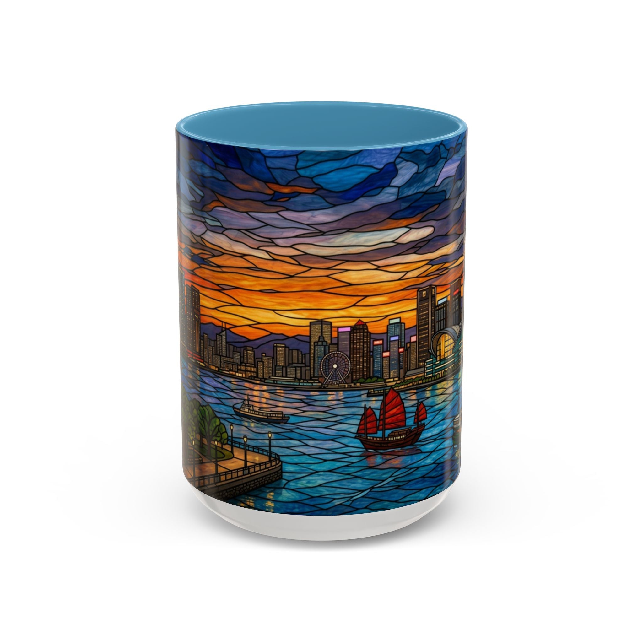 Hong Kong Sky Line Stained-Glass Coffee Mug (11/15oz)