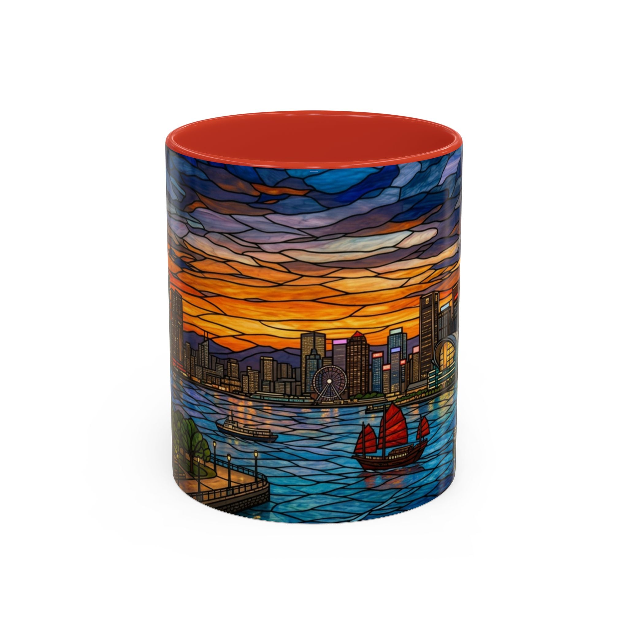 Hong Kong Sky Line Stained-Glass Coffee Mug (11/15oz)