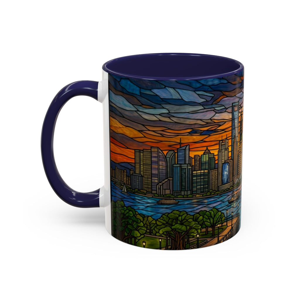 Shanghai Harbor Stained-Glass Sunset Coffee Mug (11/15oz)