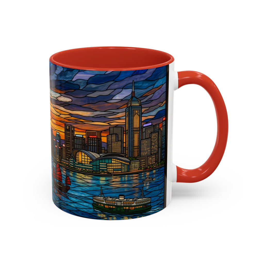 Hong Kong Sky Line Stained-Glass Coffee Mug (11/15oz)