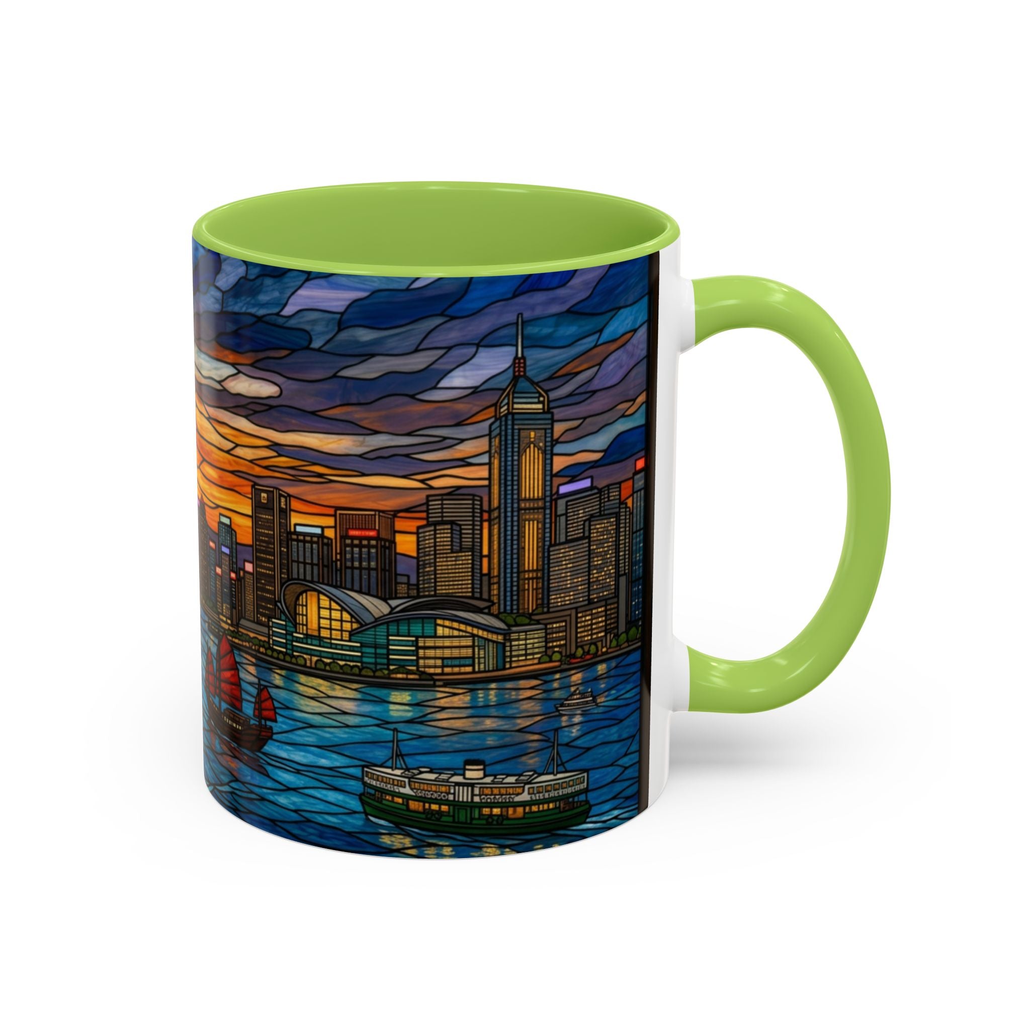 Hong Kong Sky Line Stained-Glass Coffee Mug (11/15oz)