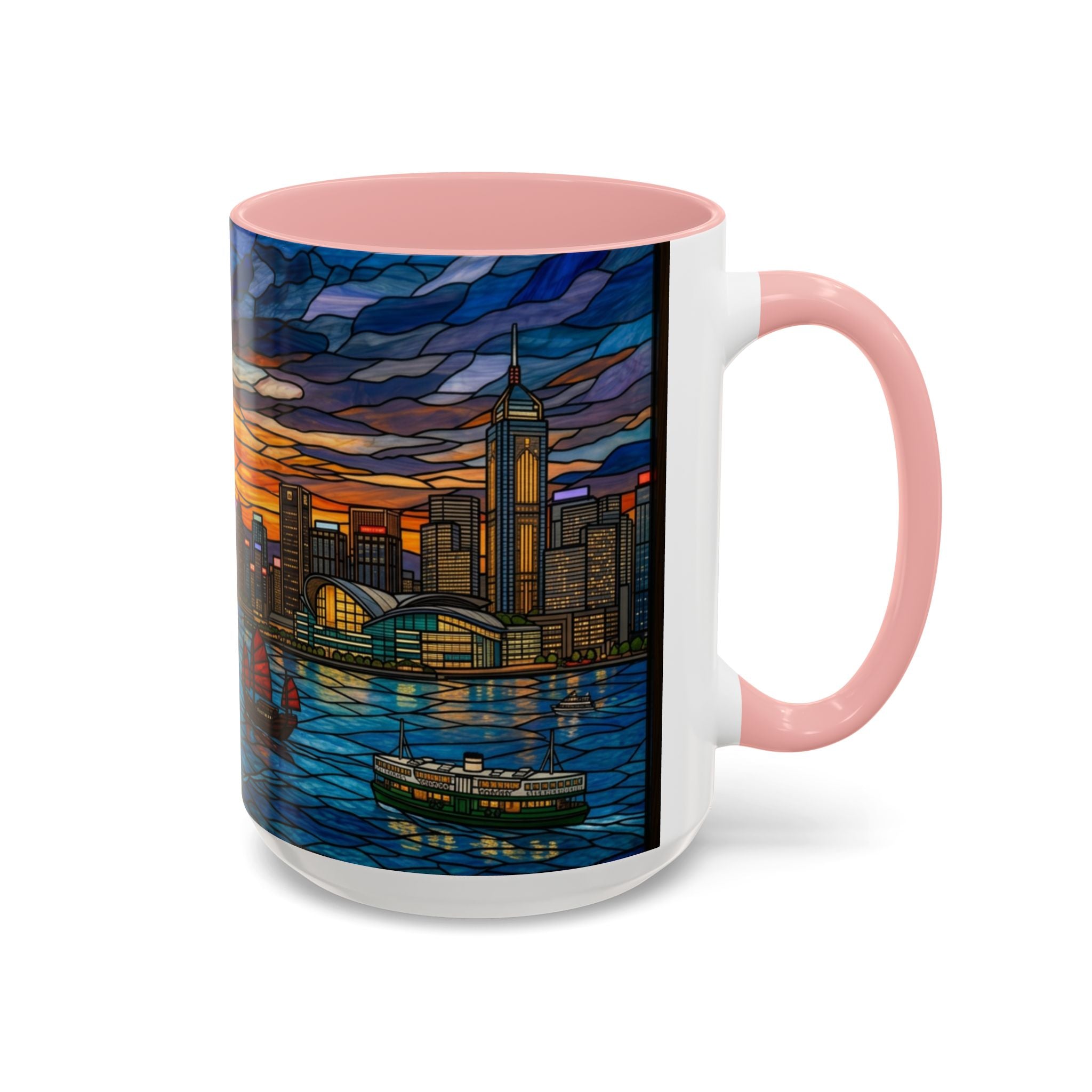 Hong Kong Sky Line Stained-Glass Coffee Mug (11/15oz)