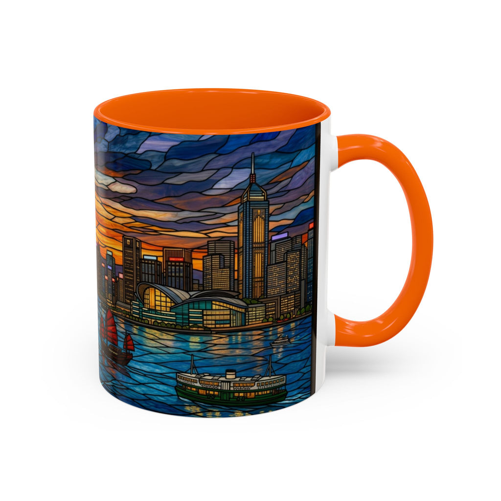Hong Kong Sky Line Stained-Glass Coffee Mug (11/15oz)