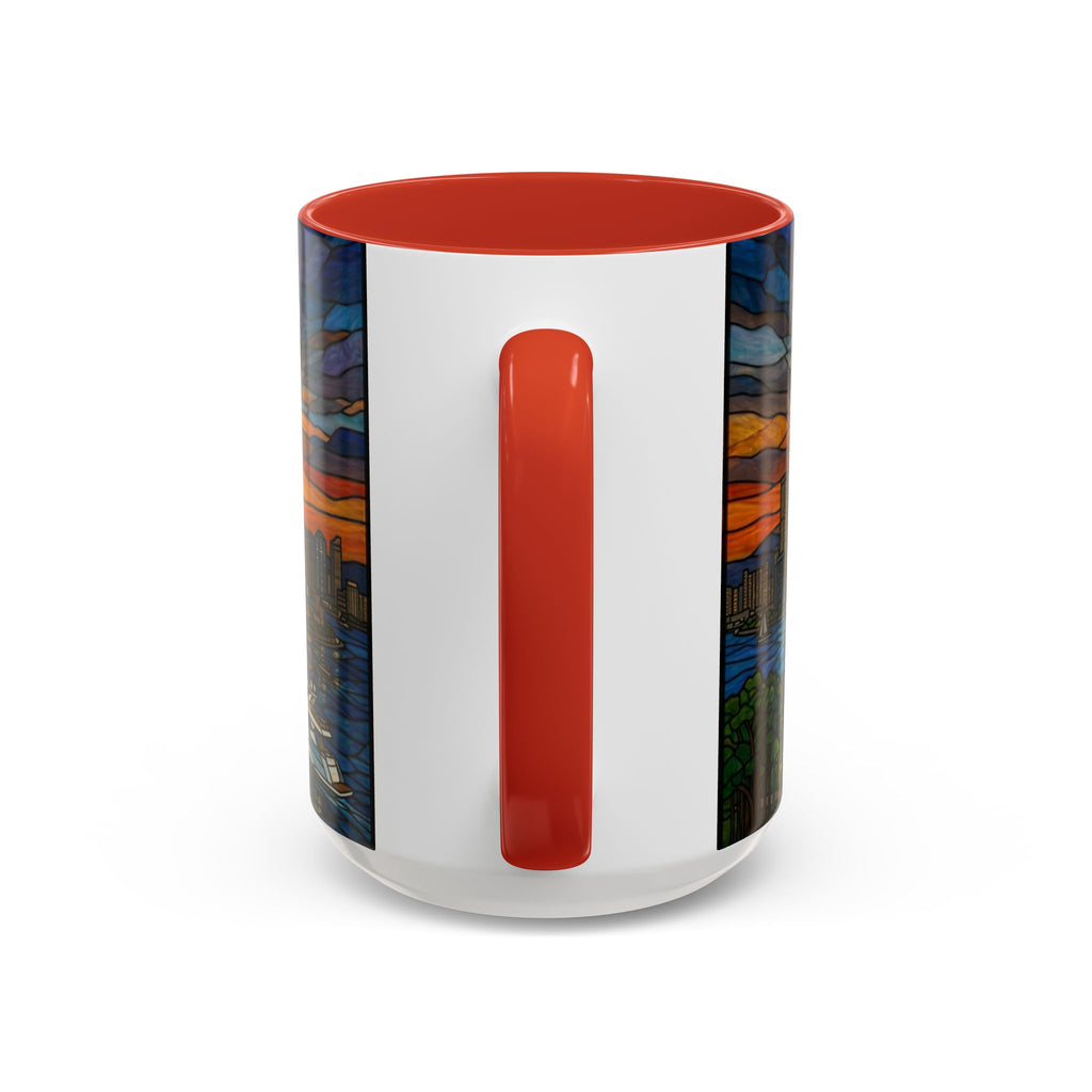 Shanghai Harbor Stained-Glass Sunset Coffee Mug (11/15oz)