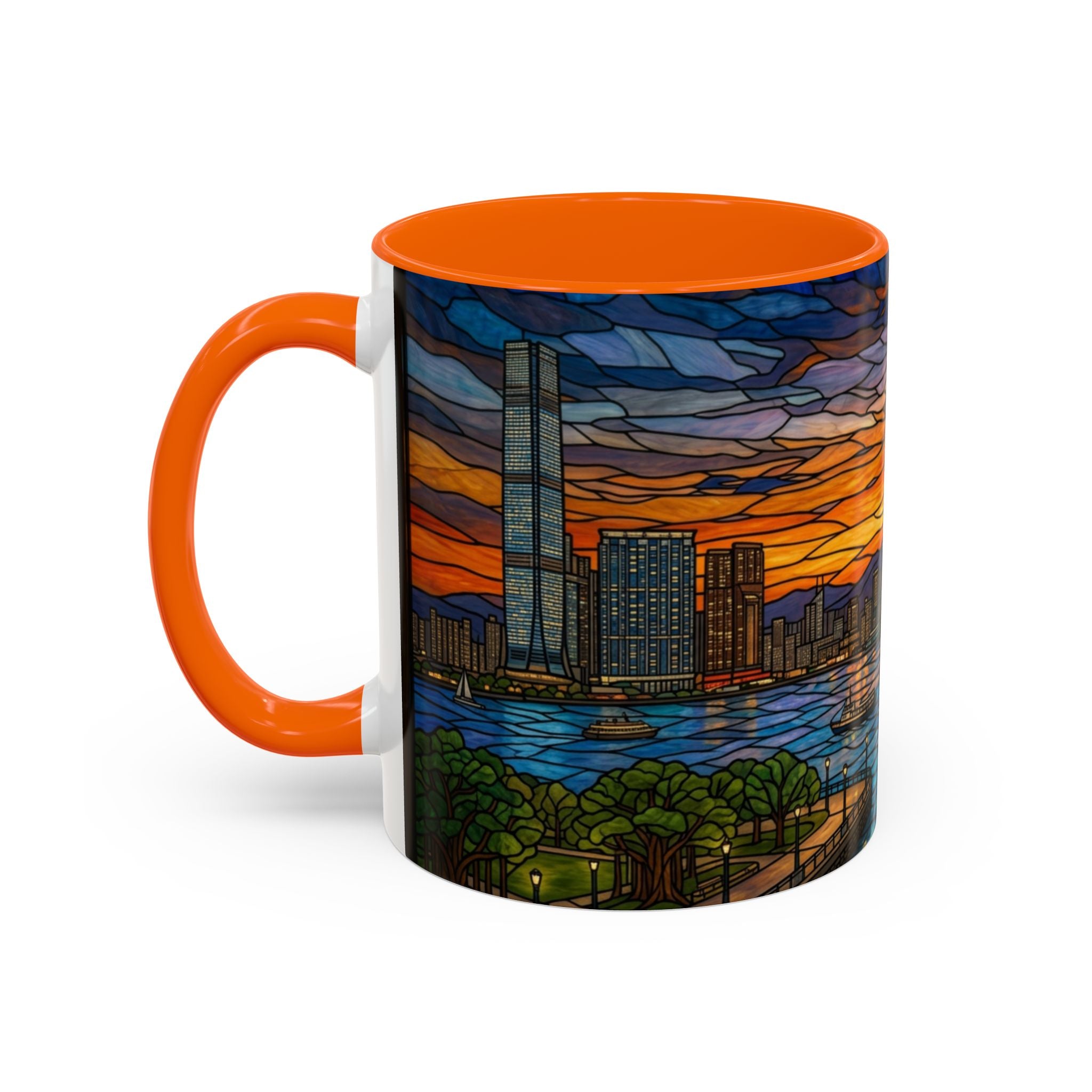 Hong Kong Sky Line Stained-Glass Coffee Mug (11/15oz)