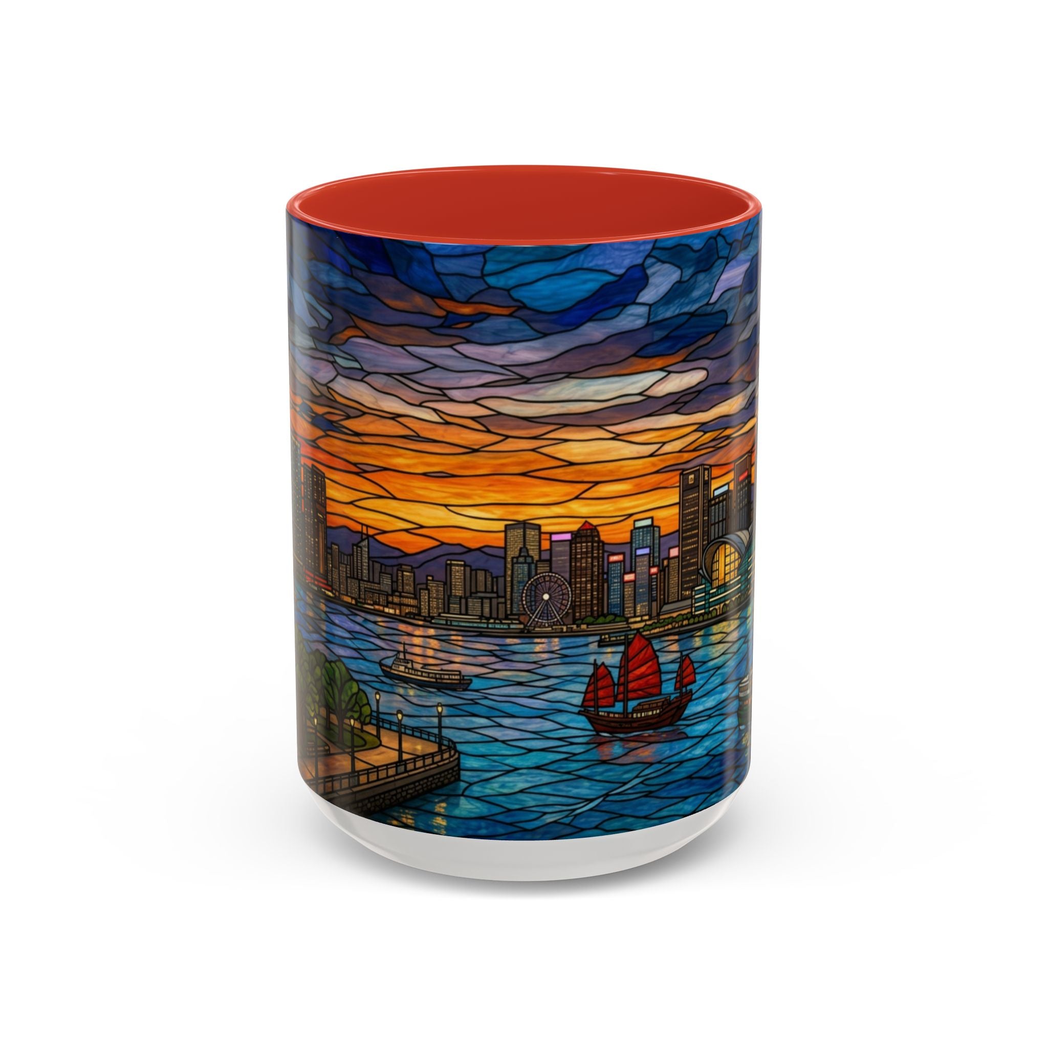 Hong Kong Sky Line Stained-Glass Coffee Mug (11/15oz)
