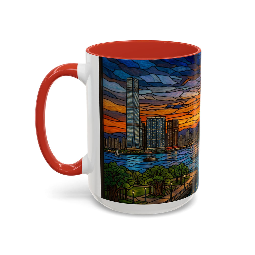Hong Kong Sky Line Stained-Glass Coffee Mug (11/15oz)