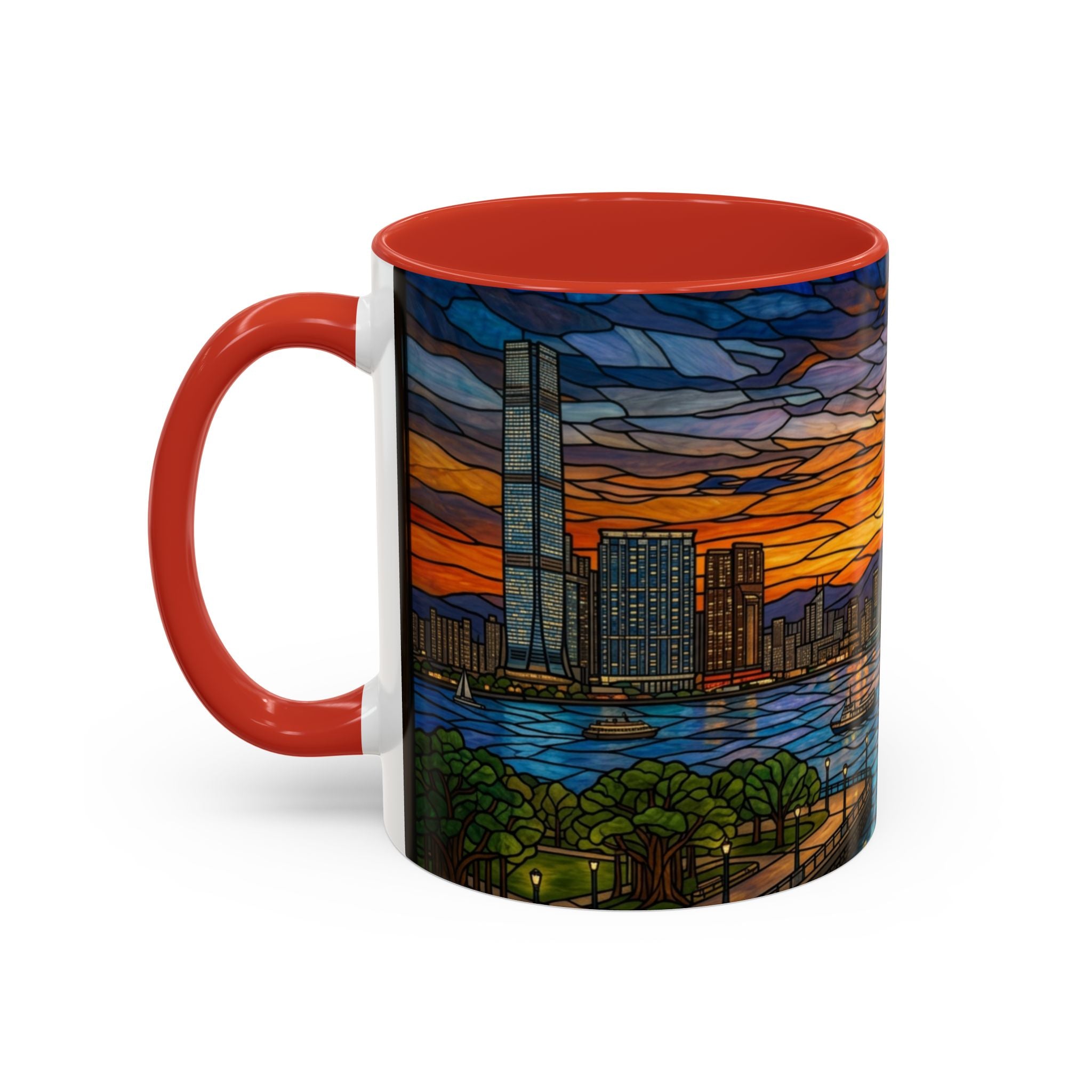 Hong Kong Sky Line Stained-Glass Coffee Mug (11/15oz)